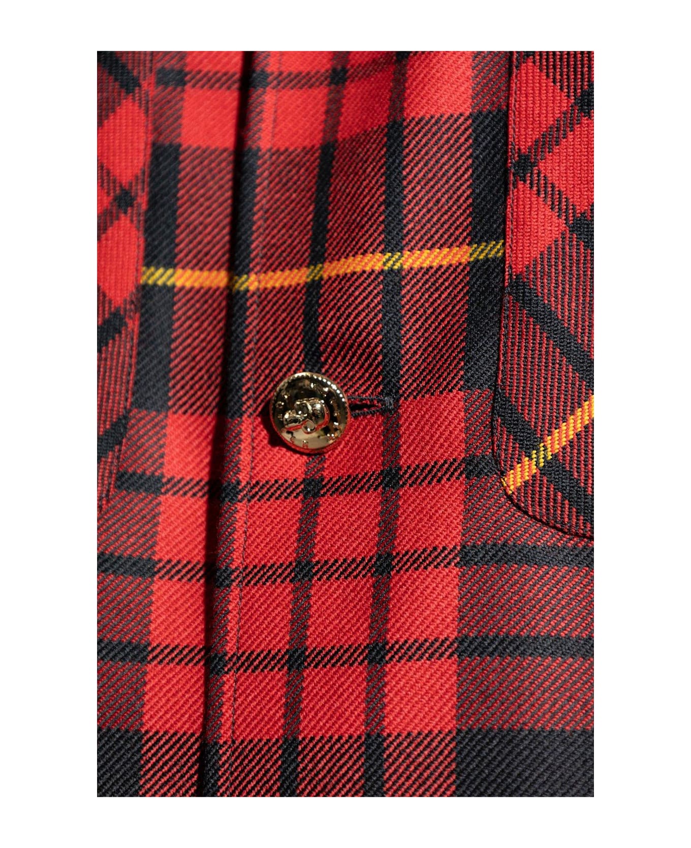 Alexander McQueen Distressed Tartan Overshirt - RED