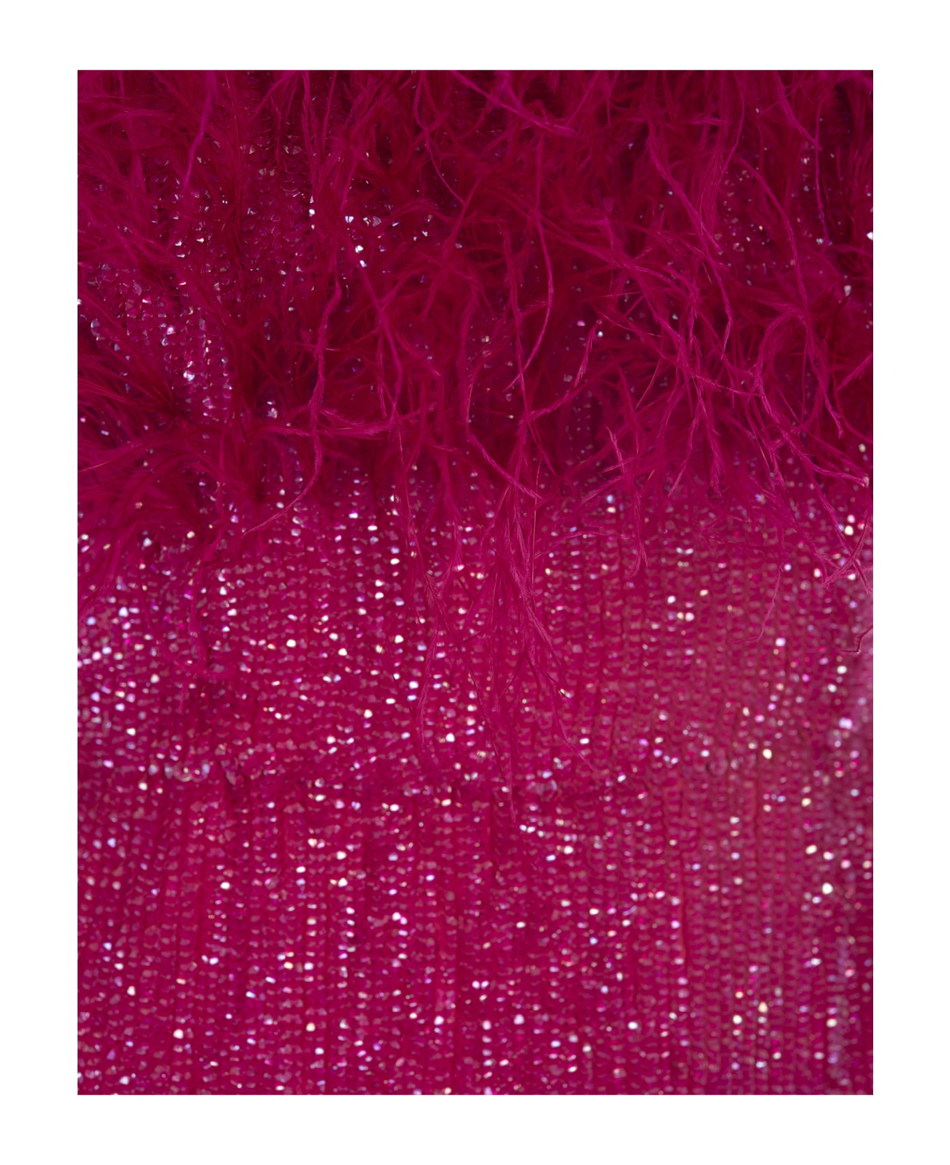 retrofete Hot Pink Torin Sequin Feather Dress - Rosa