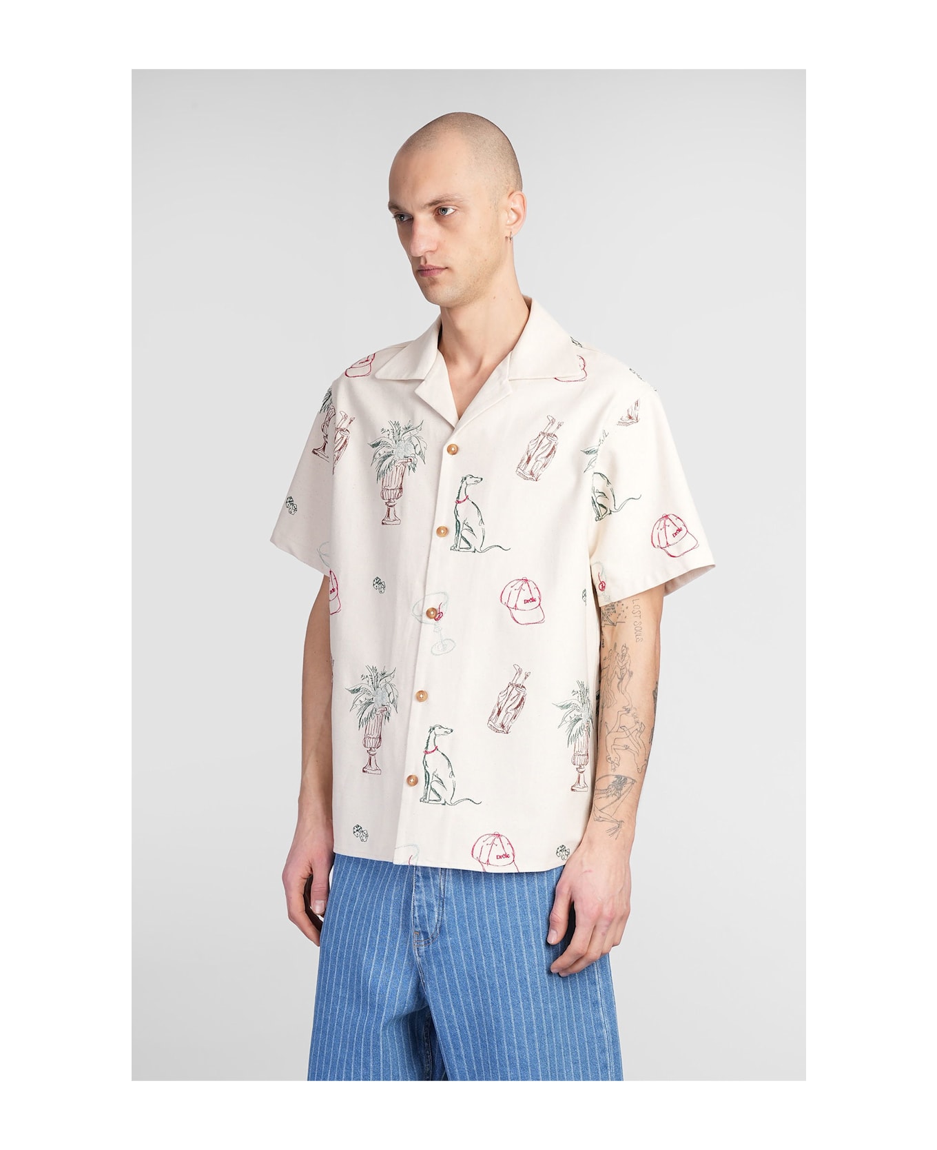 Drôle de Monsieur Shirt In Beige Cotton - beige