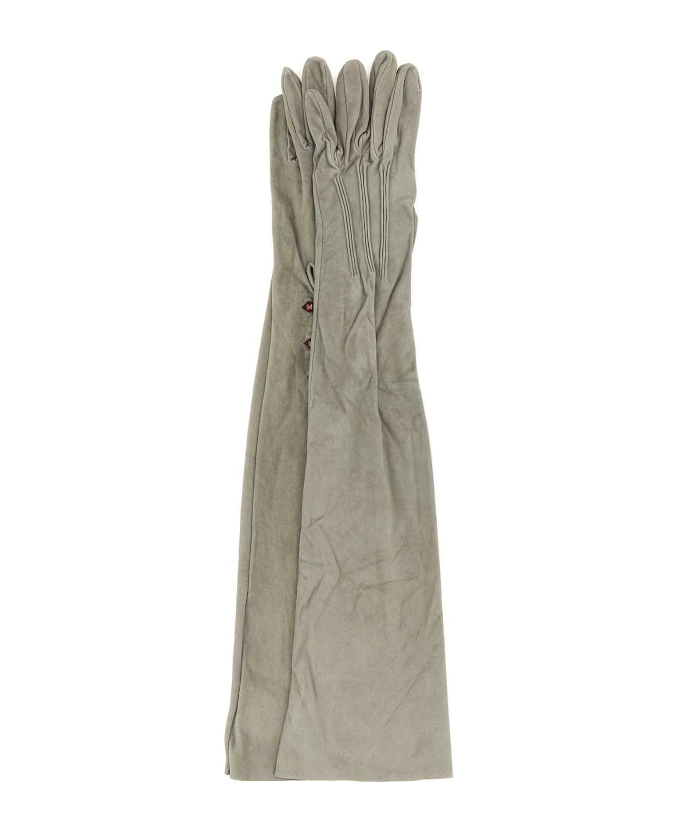 Prada Ligh Grey Suede Long Gloves - NUBE