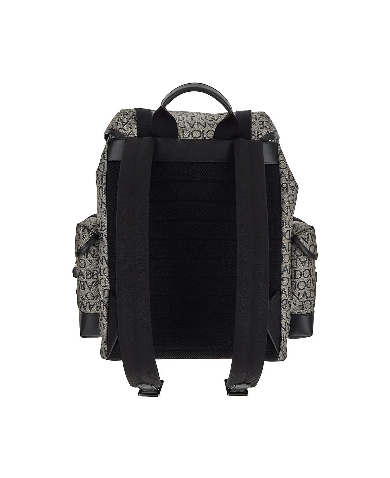 Dolce & Gabbana Logo Motif Backpack - Marrone nero