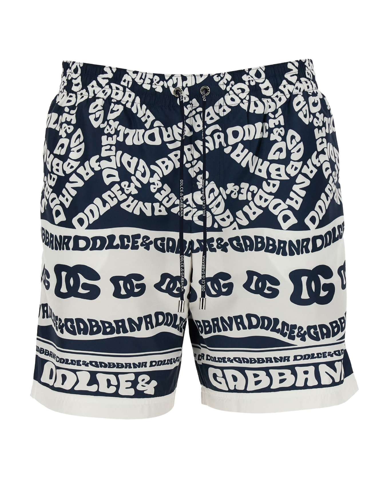 Dolce & Gabbana Logo Print Swim Shorts - MULTICOLOR