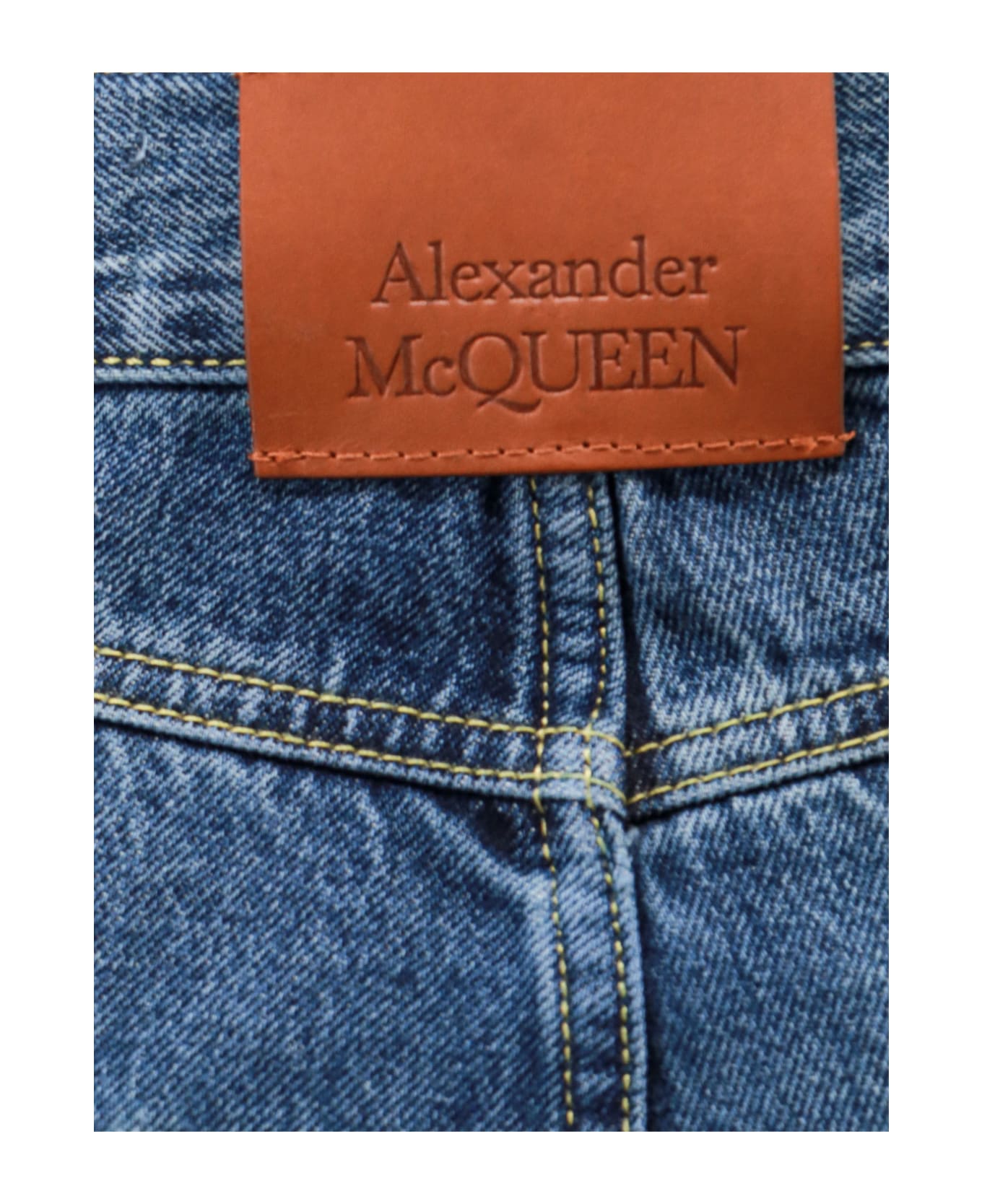 Alexander McQueen Cuffed Hems Jeans - Blue Washed デニム