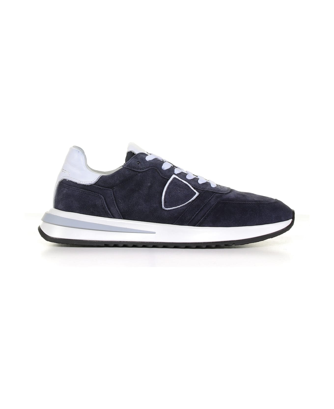 Philippe Model Tropez 2.1 Sneaker In Suede With Leather Details - Blu