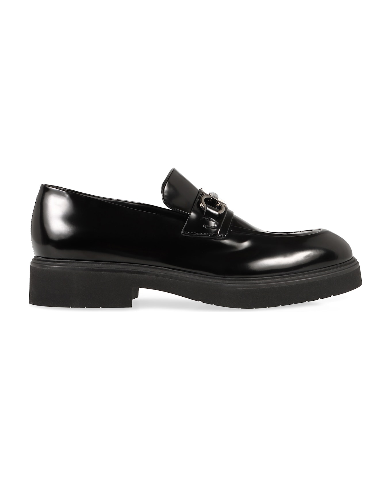 Ferragamo Fiorello Leather Loafers - black