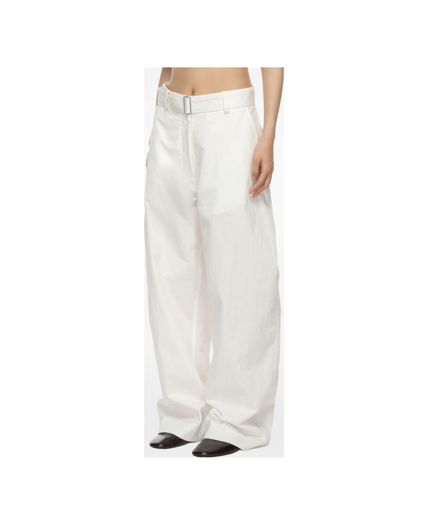 Studio Nicholson Round Leg Cotton Trousers - White
