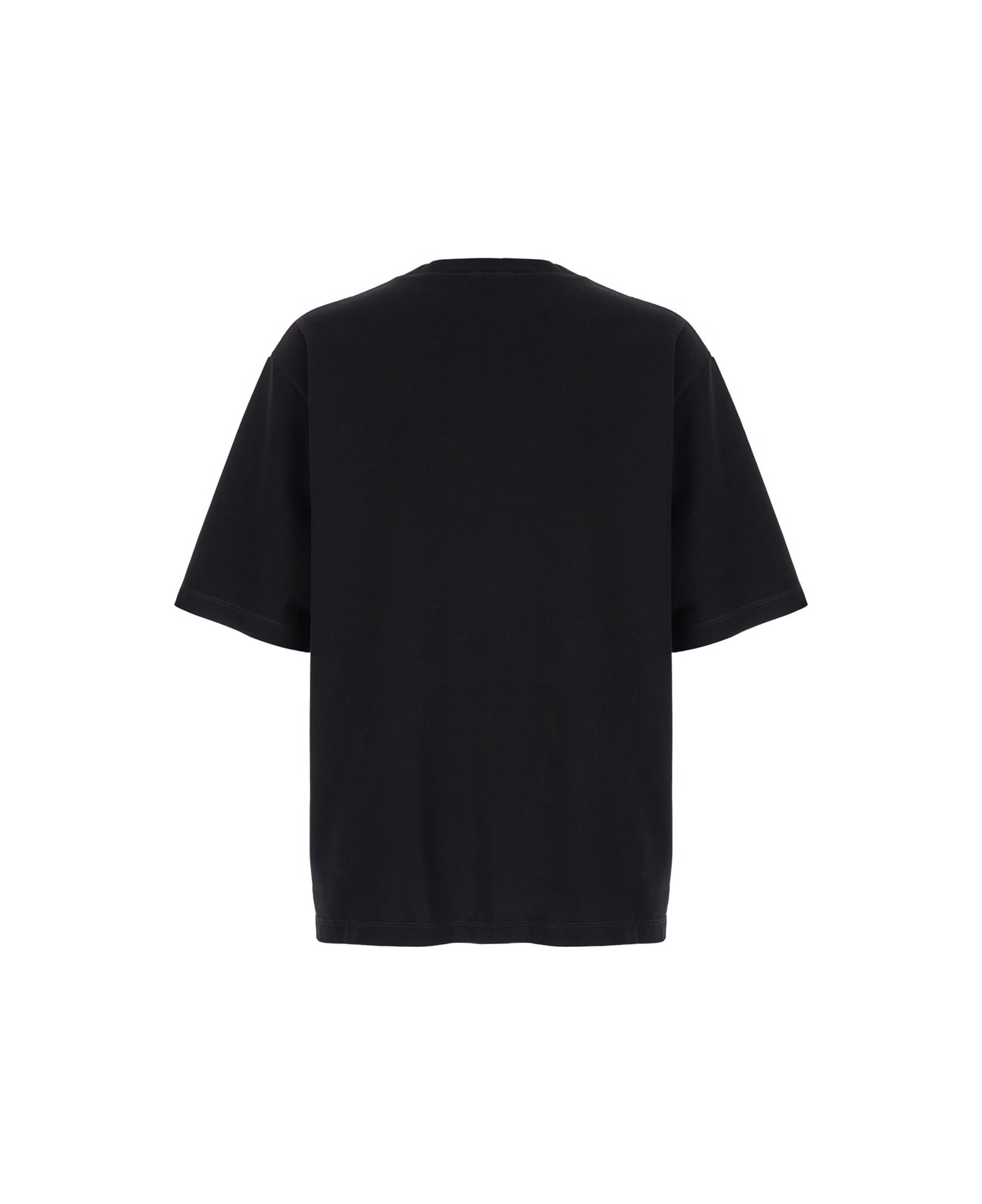 Dsquared2 Black T-shirt With Contrasting Icon Print In Cotton Man - Black
