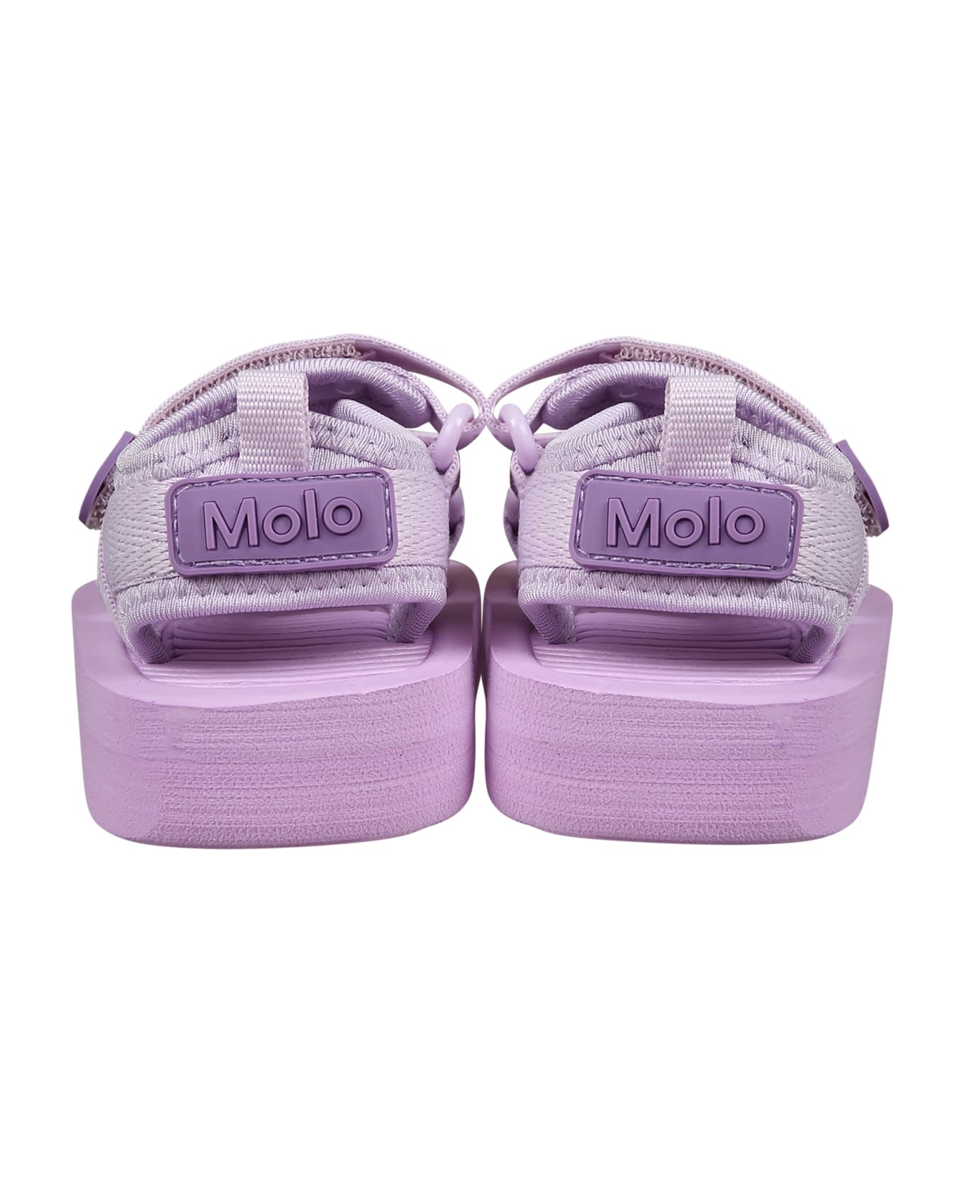 Molo Purple Sandals For Baby Girl With Logo - Violet
