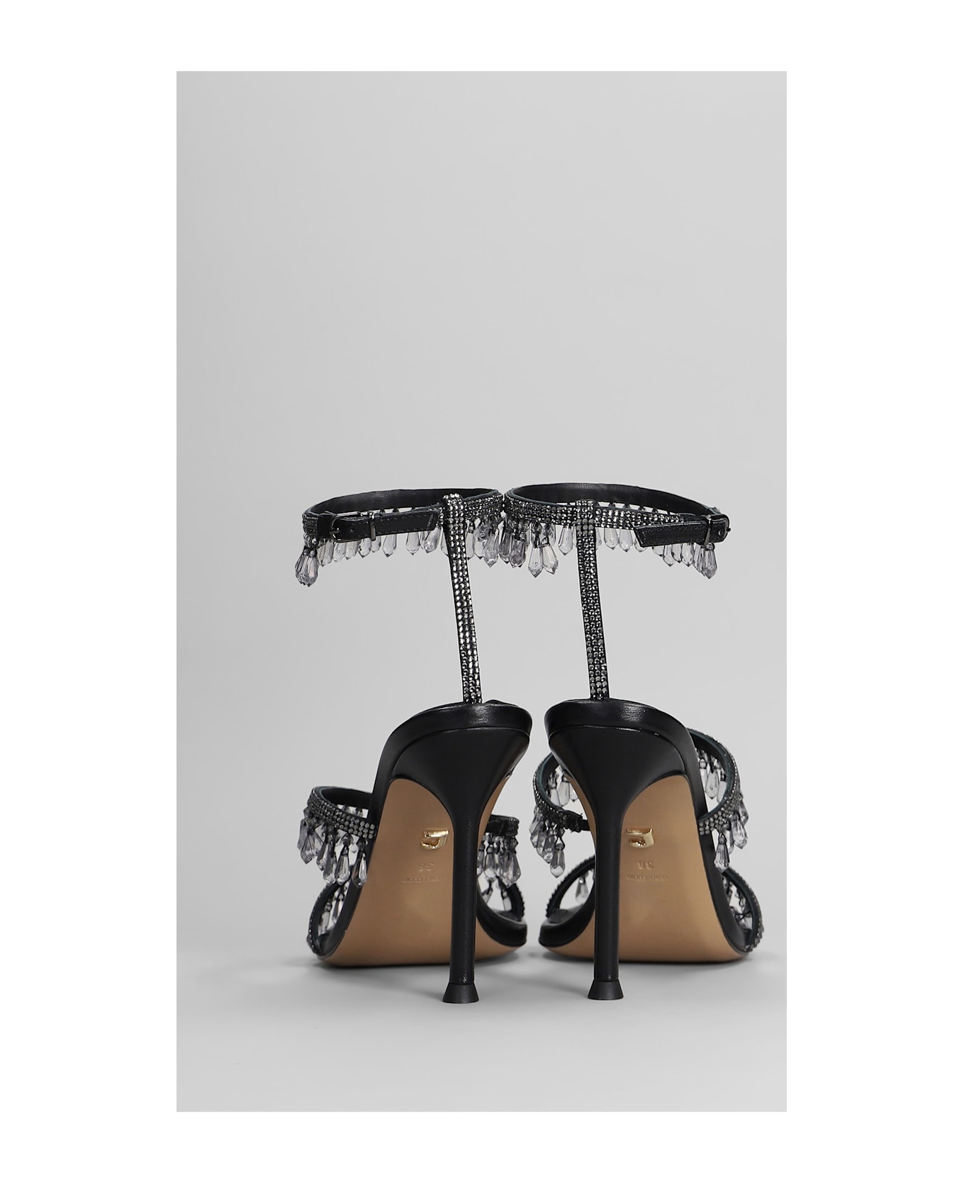 Lola Cruz Flamenca 95 Sandals In Black Leather - black