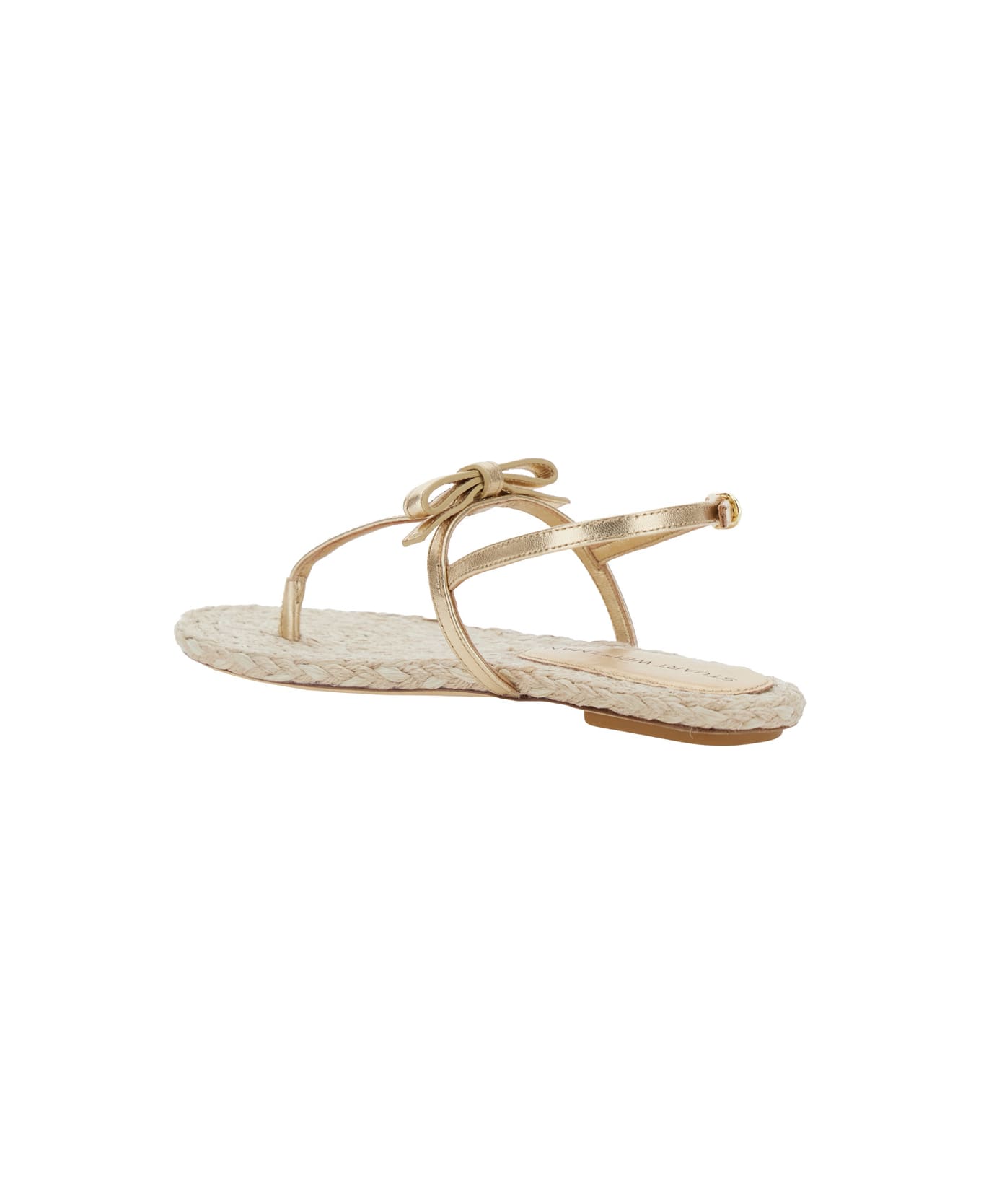 Stuart Weitzman 
felicity
 Metallic Thong Sandals With Adjustable Strap Closure In Leather Woman - Metallic