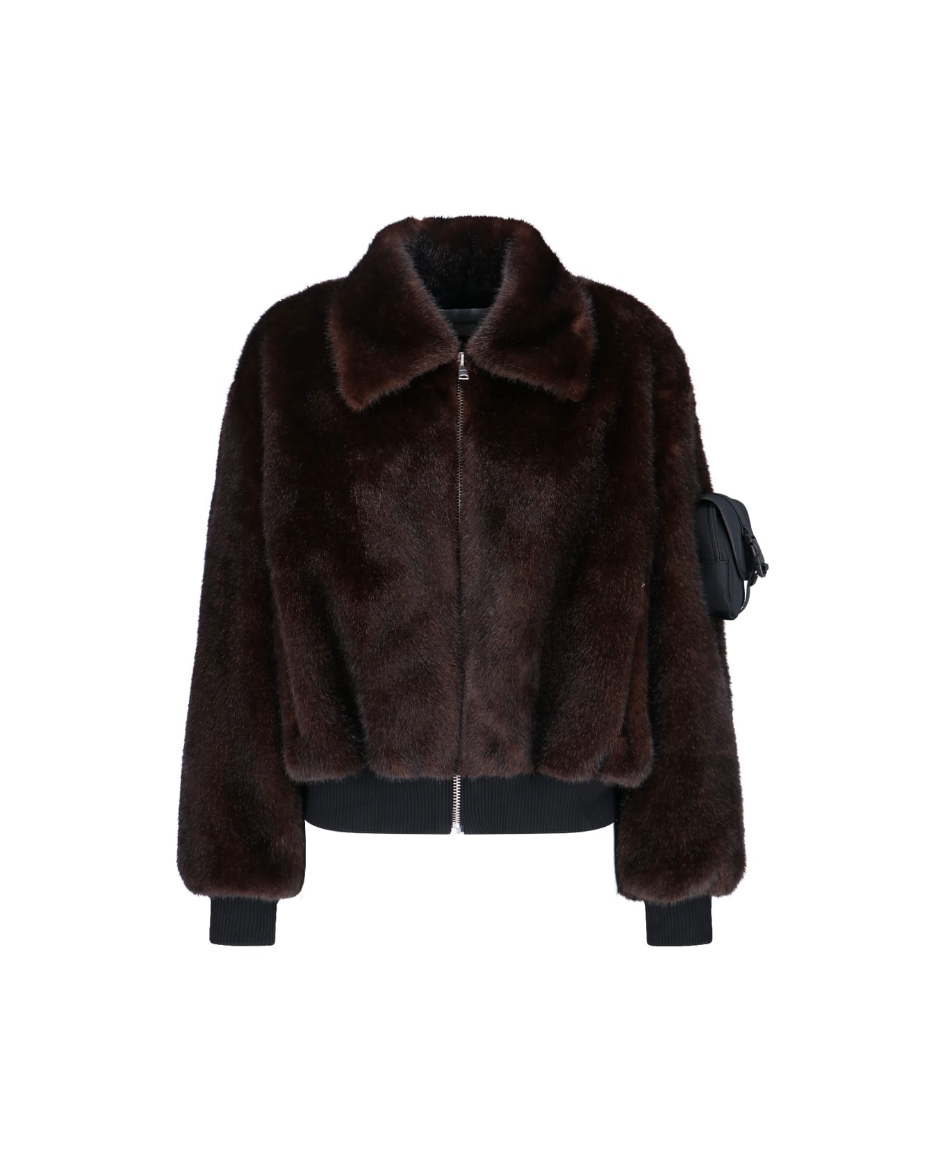 Coperni Faux Fur Bomber Jacket - Brown