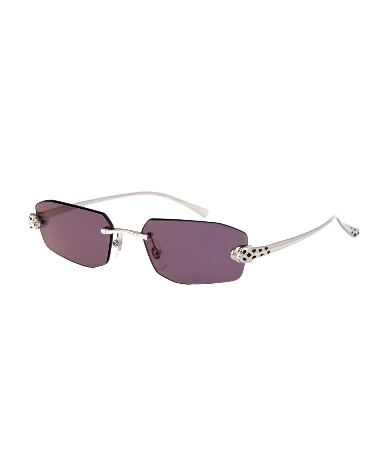 Cartier Eyewear Ct0474s Sunglasses - 004 SILVER SILVER VIOLET サングラス