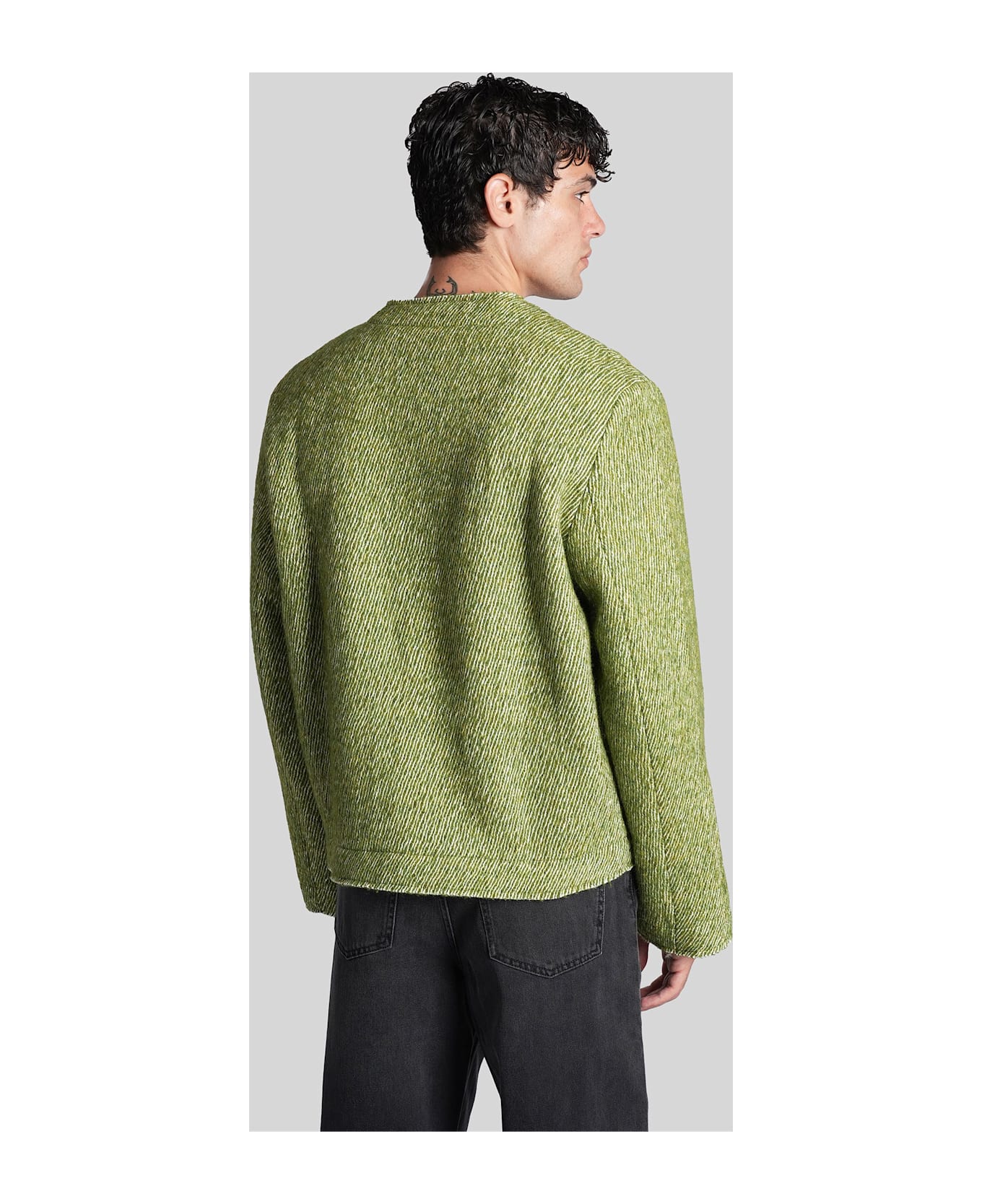 Séfr Pavel Cardigan In Green Cotton - green