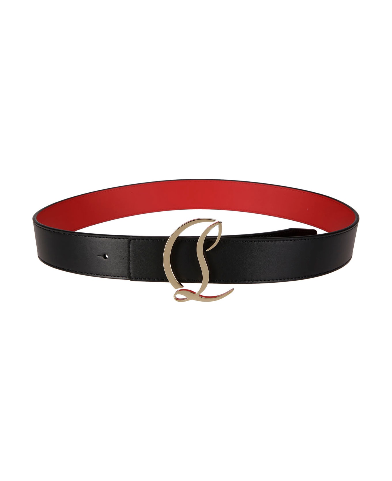 Christian Louboutin W Cl Logo Belt 35 - BLACK/GOLD ベルト