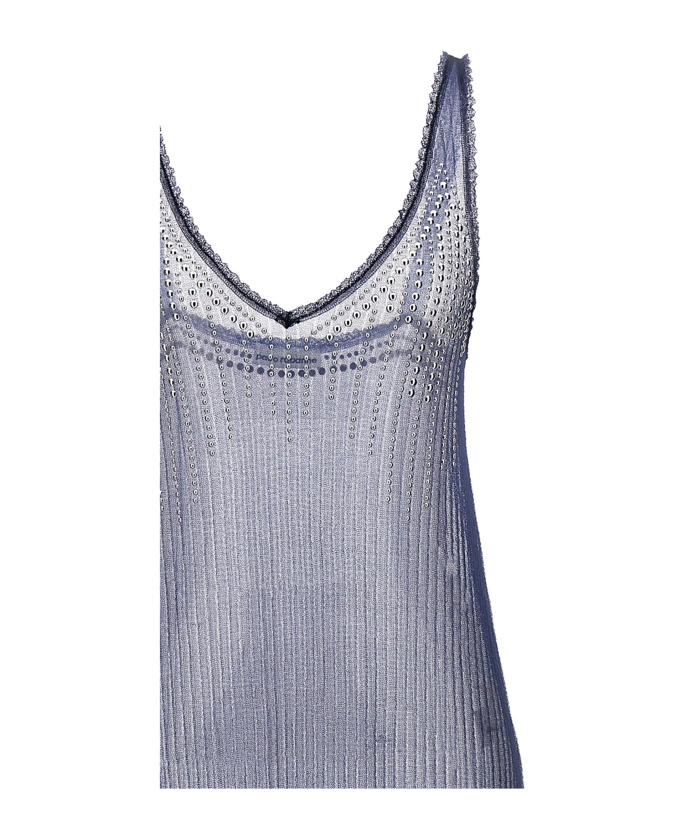Paco Rabanne Studded Mesh Dress - Blue