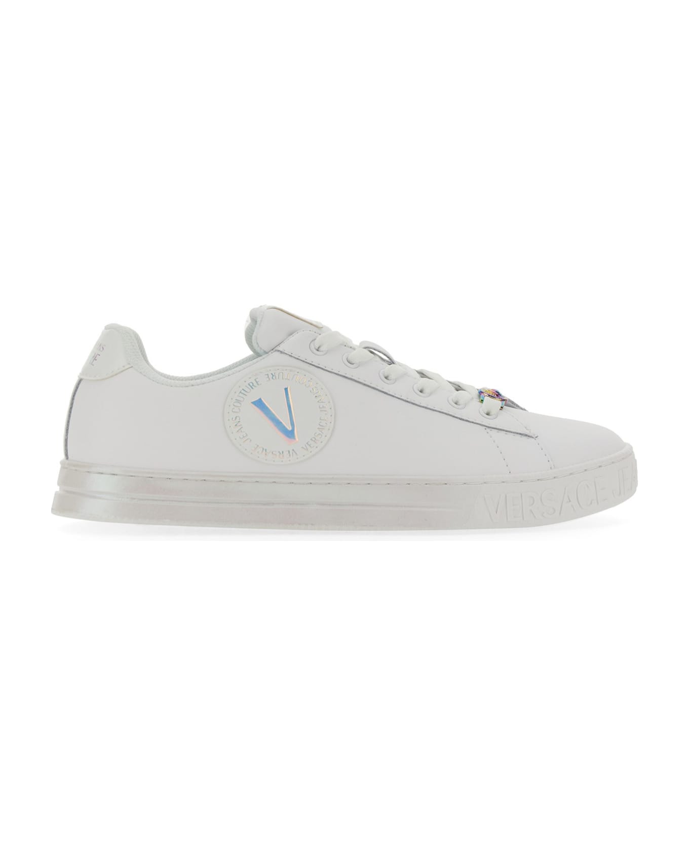 Versace Jeans Couture Sneaker With Logo - Bianco
