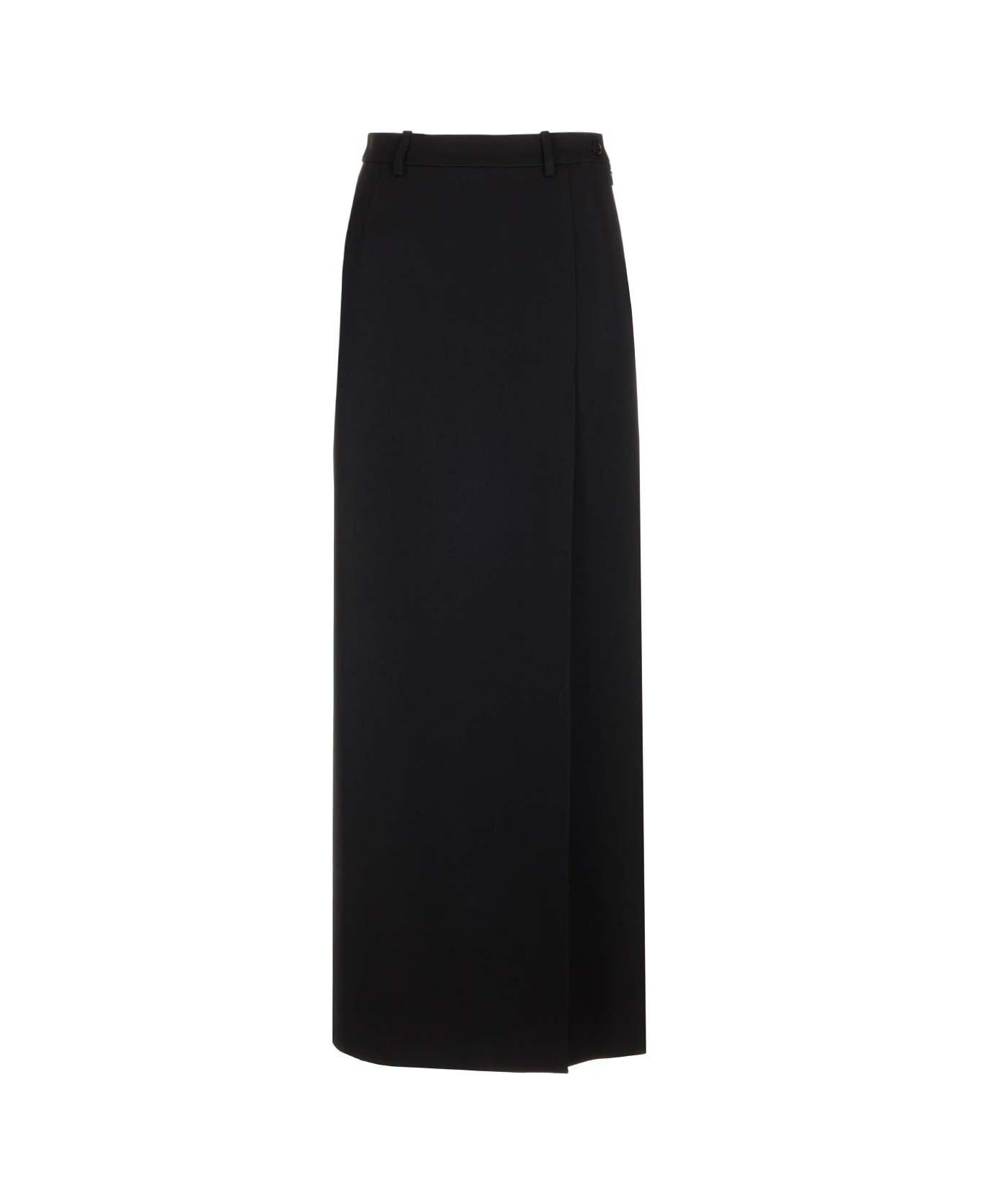 Balenciaga Long Wool Skirt - Black