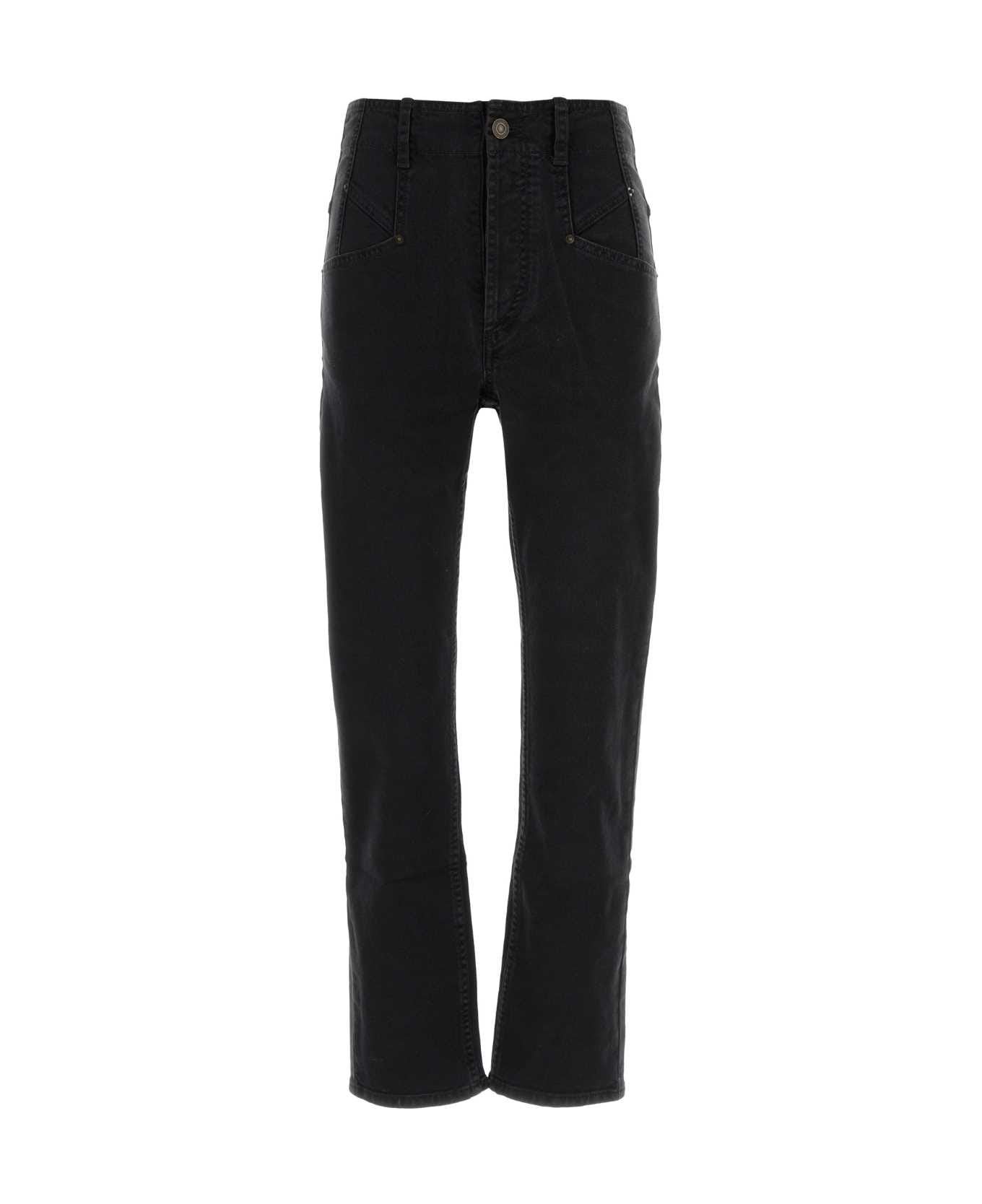Isabel Marant Black Stretch Denim Niliane Jeans - FADEDBLACK