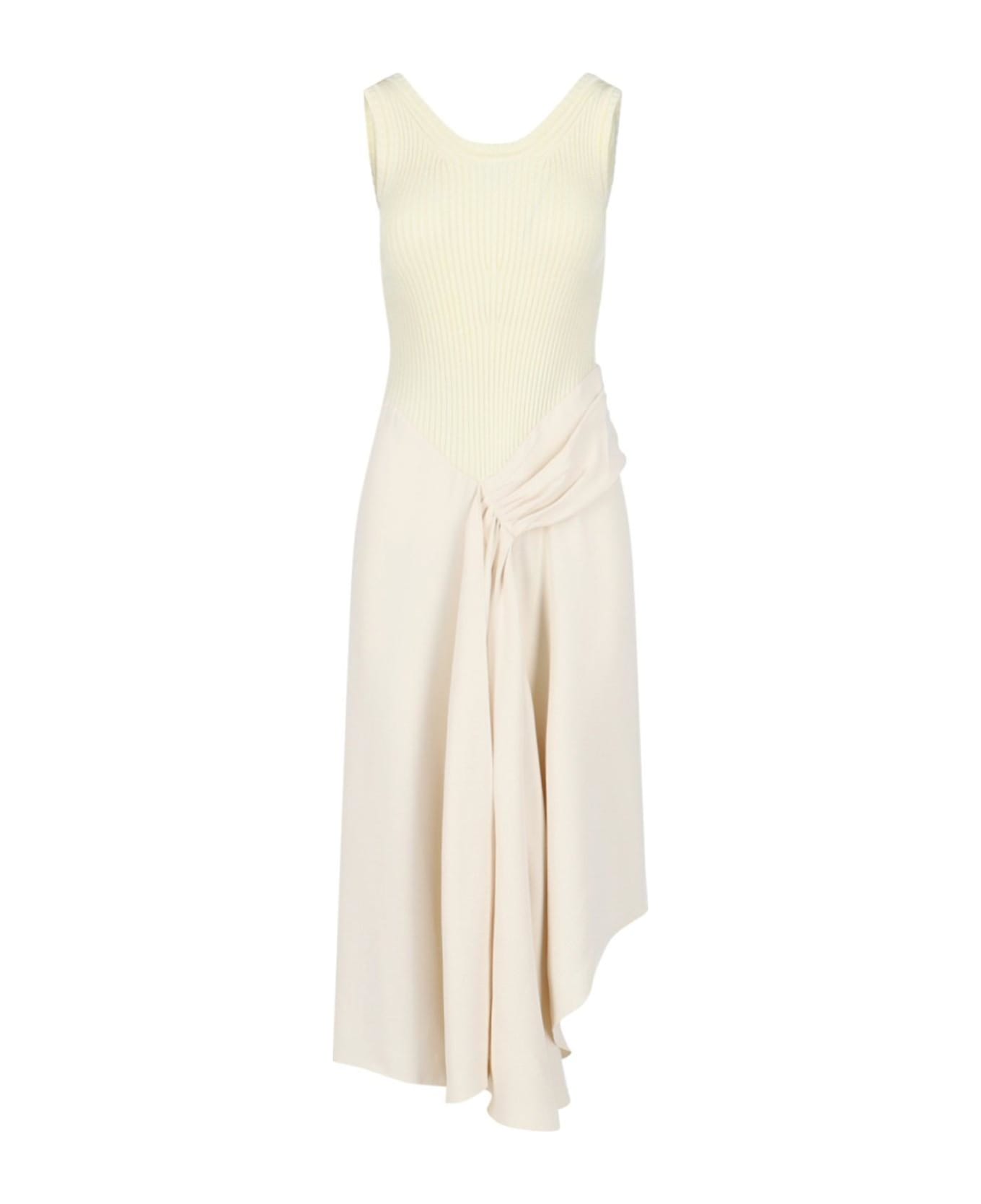 Victoria Beckham Draped Detail Dress - NEUTRALS ワンピース＆ドレス