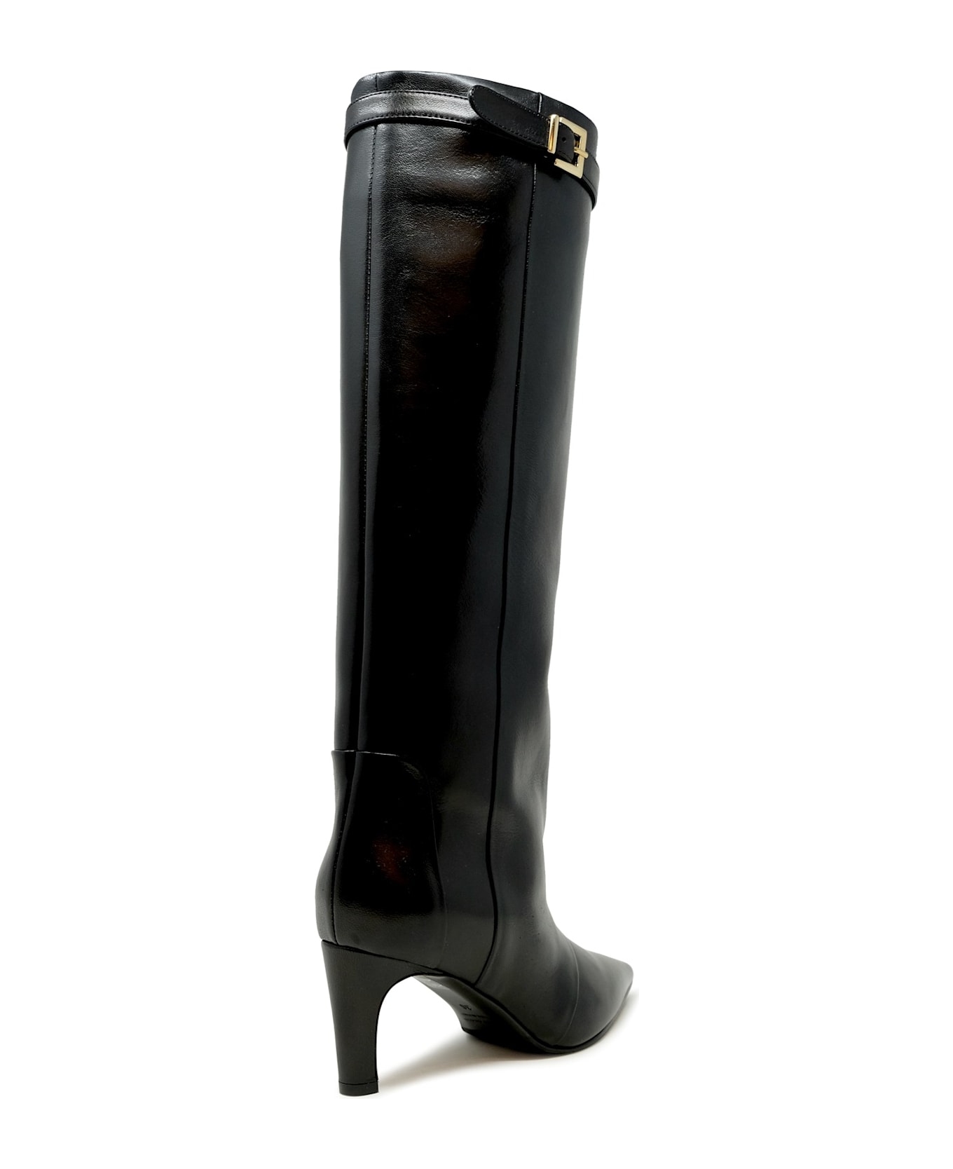 Lella Baldi Black Leather Boots - BLACK