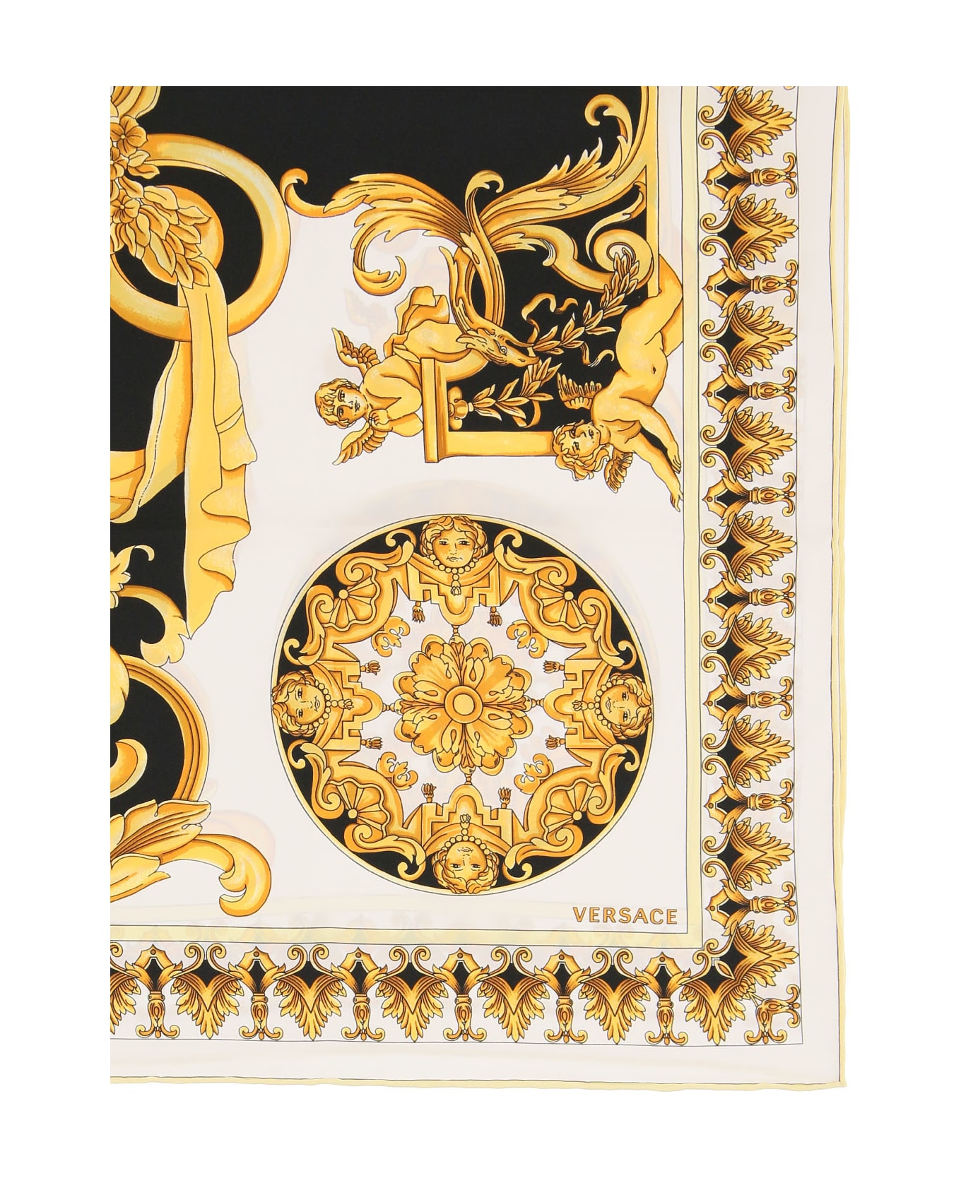 Versace Barocco Print Foulard - Nero