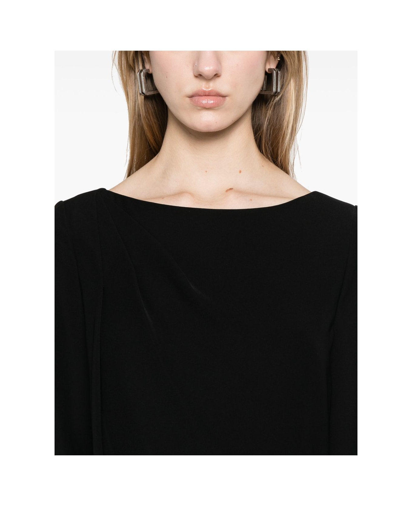 Emporio Armani Cady Short Dress - Black