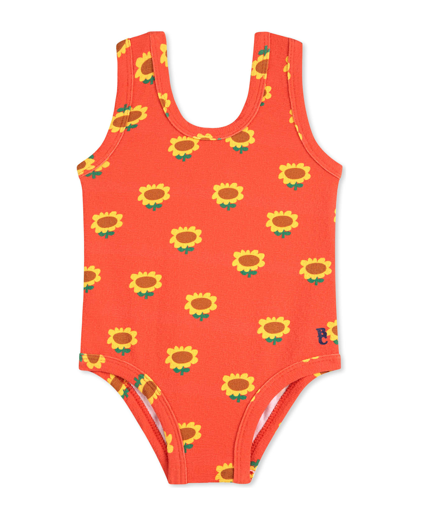 Bobo Choses Red Swimsuit For Baby Girl With Sunflowers - Red