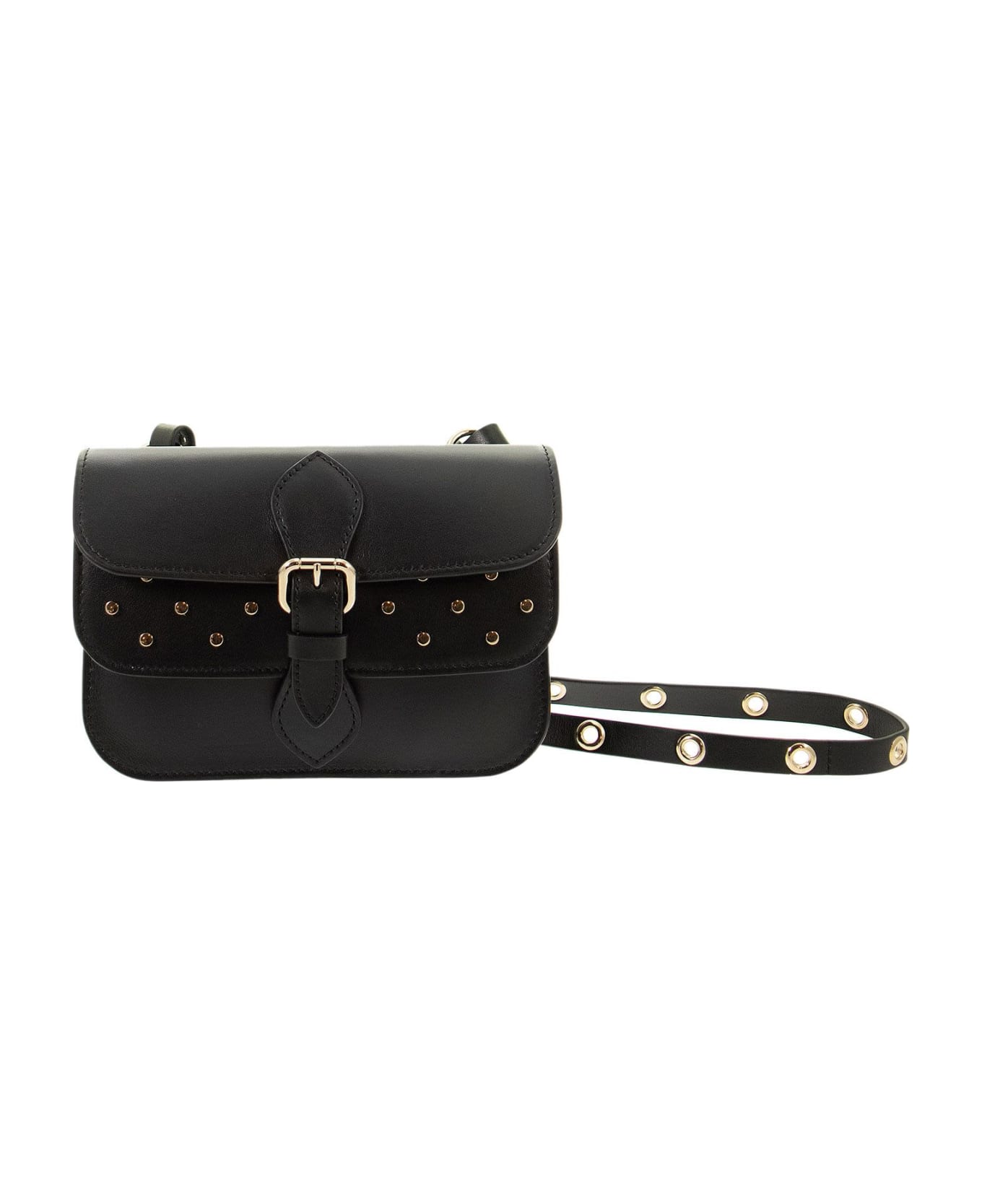 【sale!】RED VALENTINO バッグリボンワンピース 黒 Red_Valentino-Black-Leather-