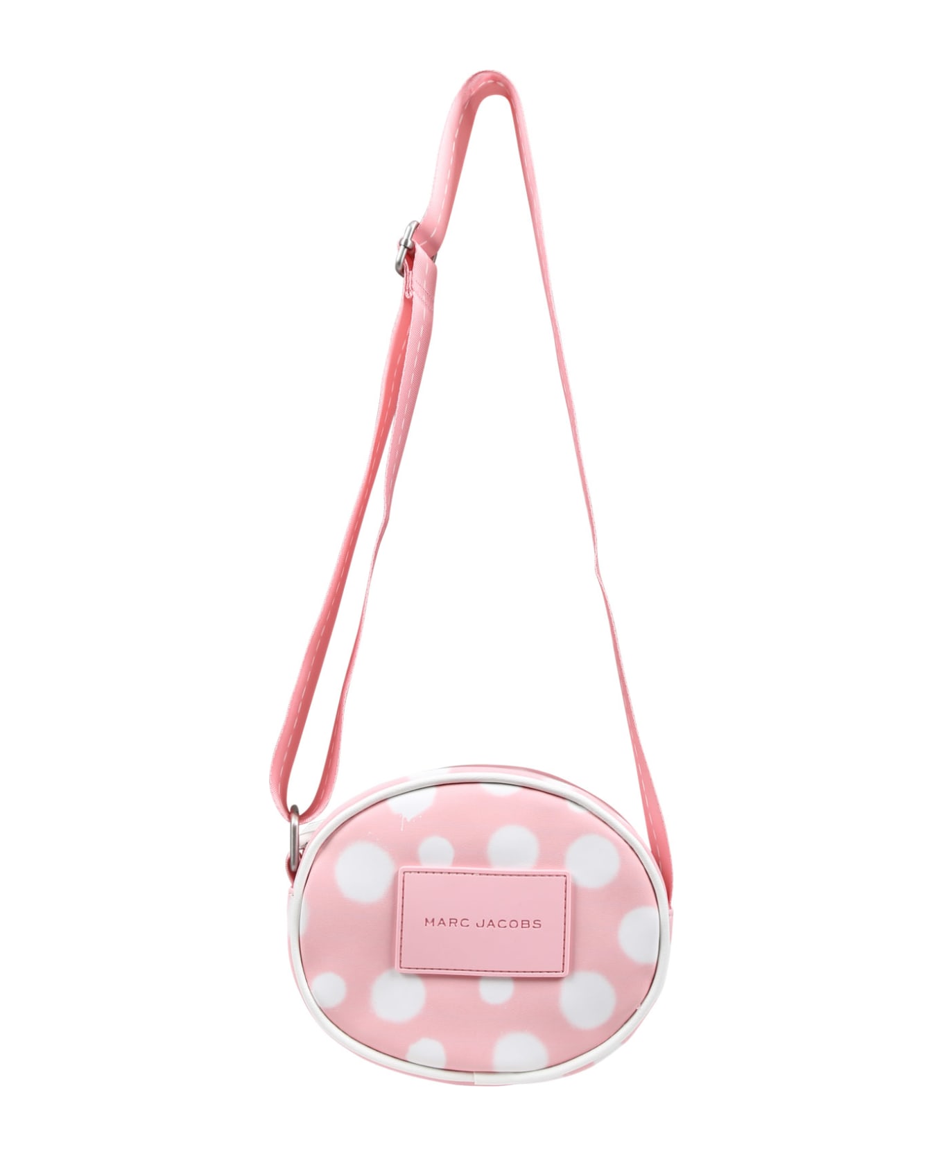 Marc Jacobs Pink Bag For Girl With All-over White Polka Dots - Pink