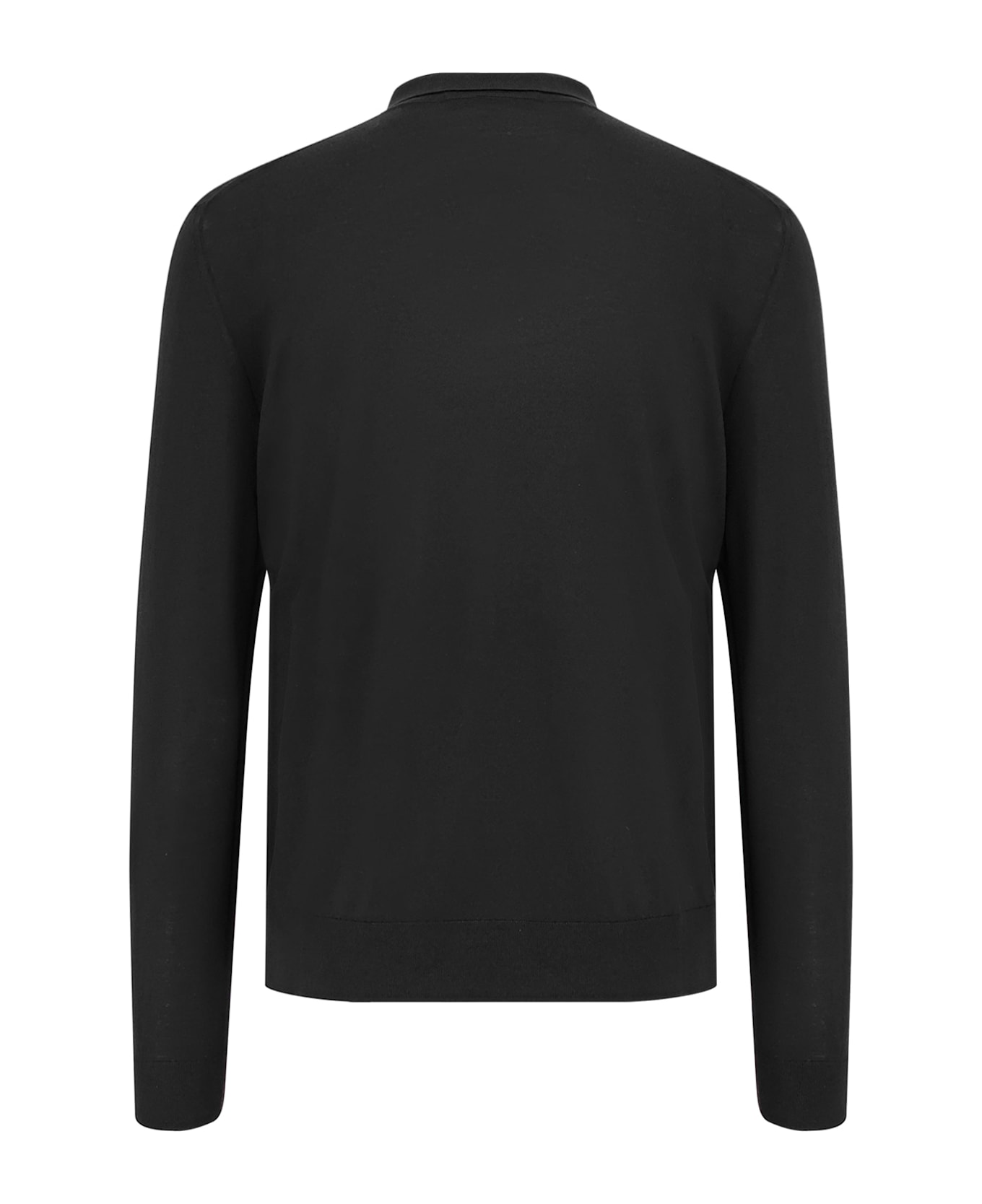 Kiton Wool Polo Shirt - Black