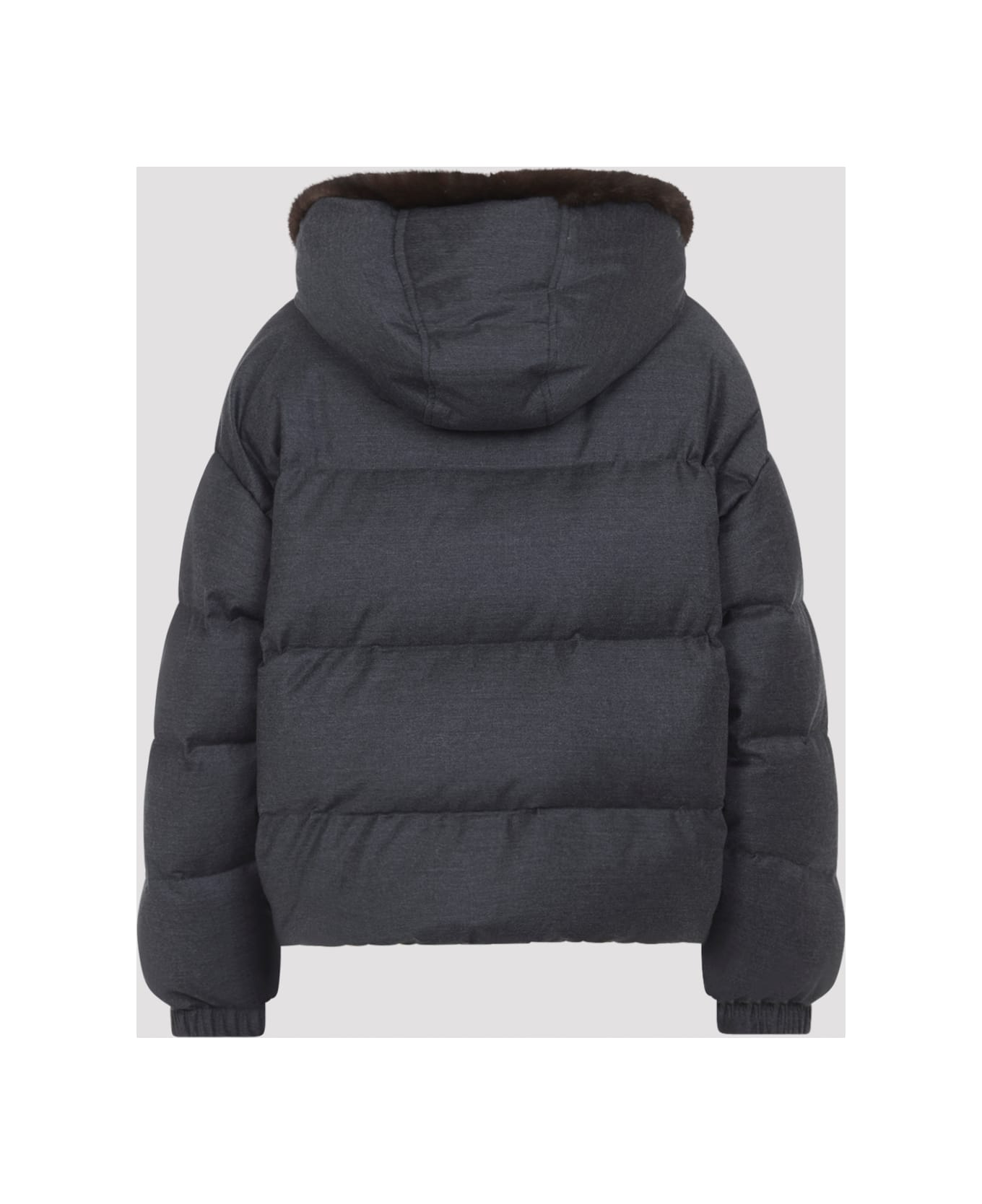 Yves Salomon Mink Down Jacket - Gris Anthracite