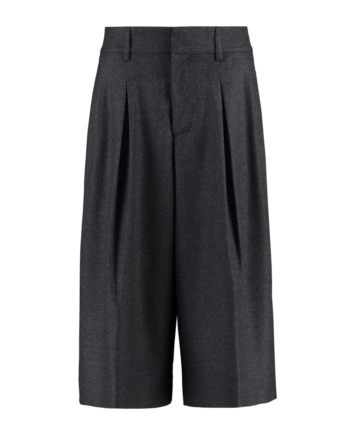 Parosh Wool Cropped Trousers - Anthracite