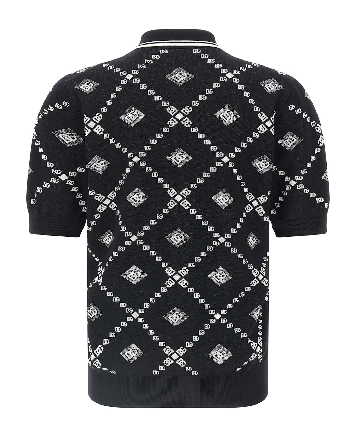 Dolce 
Gabbana Knitted Polo Shirt - White/Black