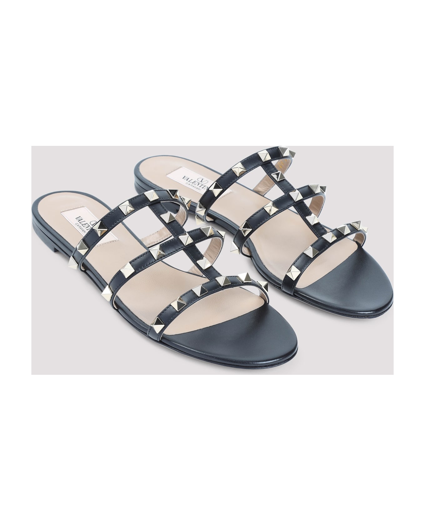 Valentino Garavani Rockstud Slide Sandals - No Nero