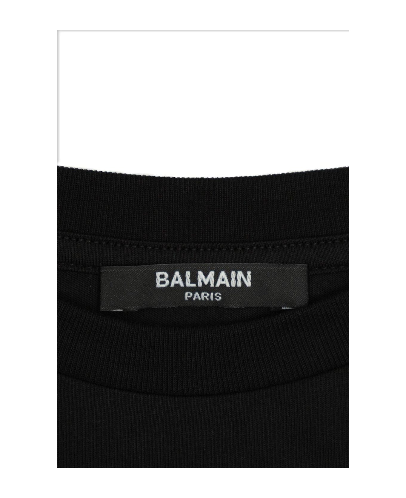 Balmain Logo-embellished Crewneck T-shirt - Black