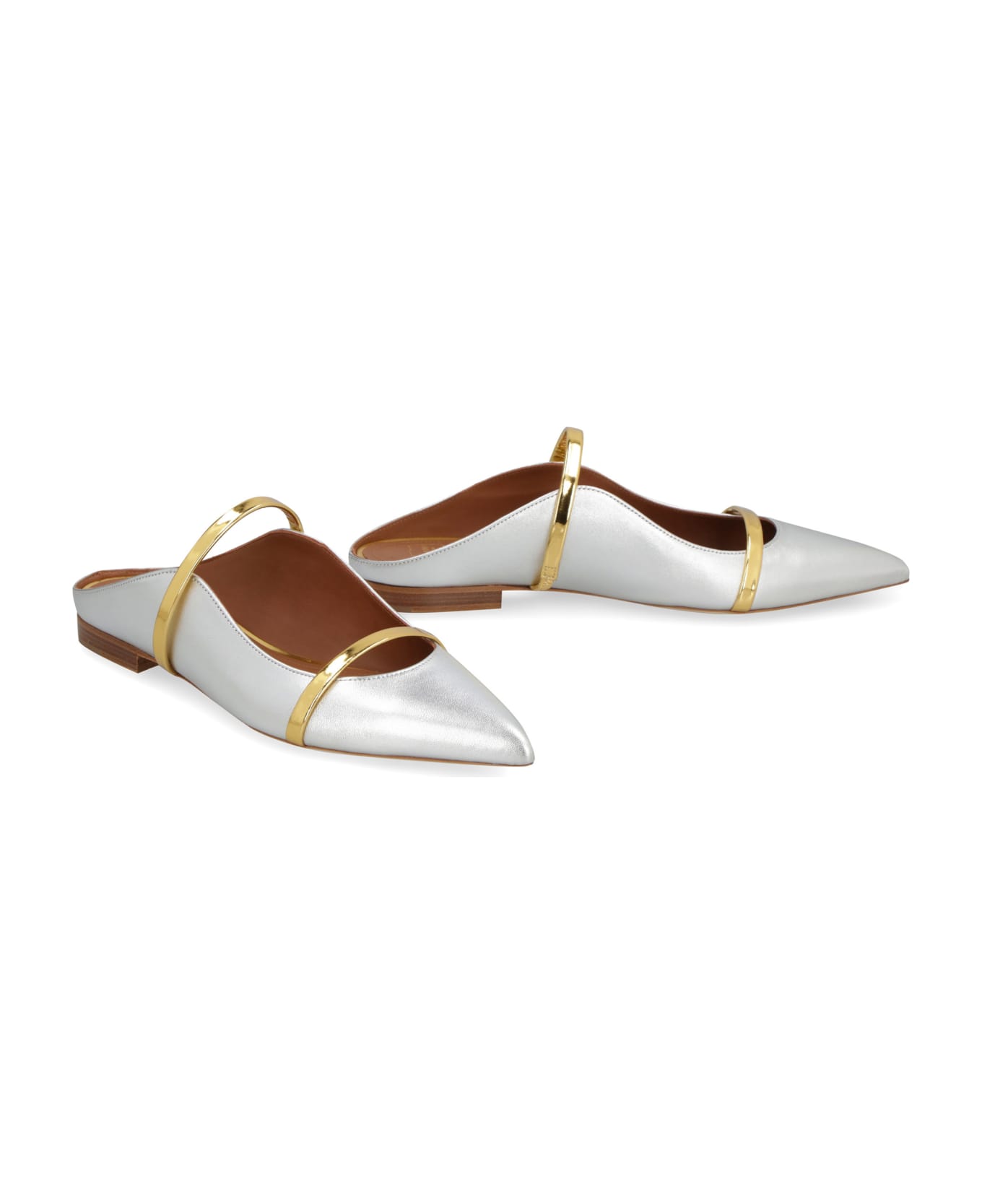 Malone Souliers Maureen Pointy-toe Ballet Flats - silver フラットシューズ