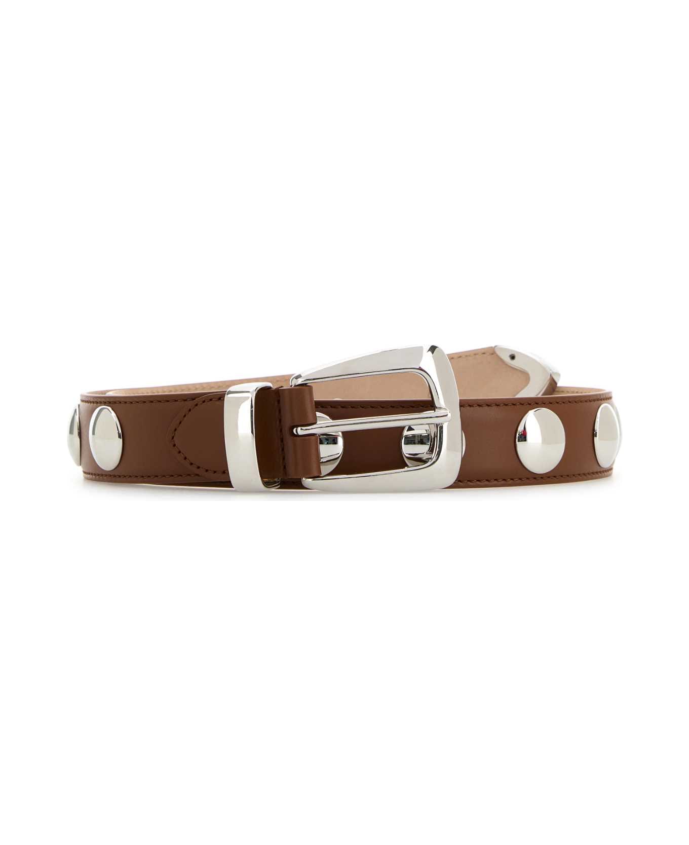 Khaite Biscuit Leather Benny Belt - BROWN