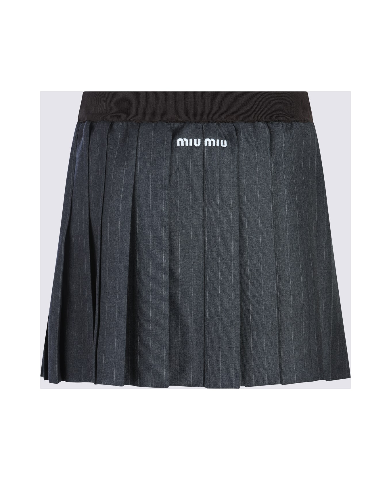 Miu Miu Grey Wool Skirt - Grey