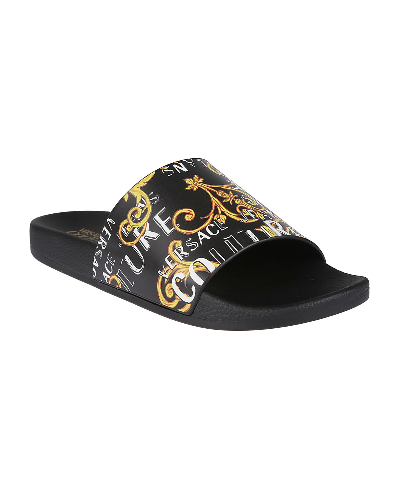 Versace Jeans Couture Gummy 38 Sliders - Black/gold