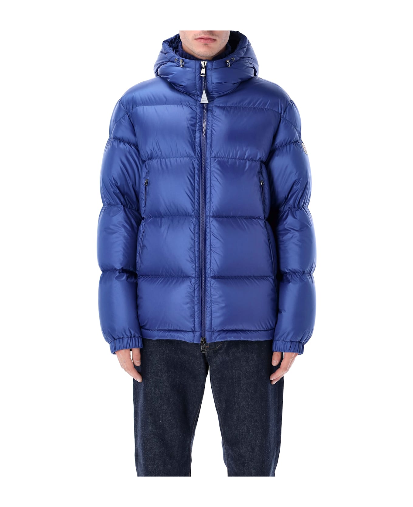 Moncler Rivau Shiny Nylon Down Jacket - BLUE