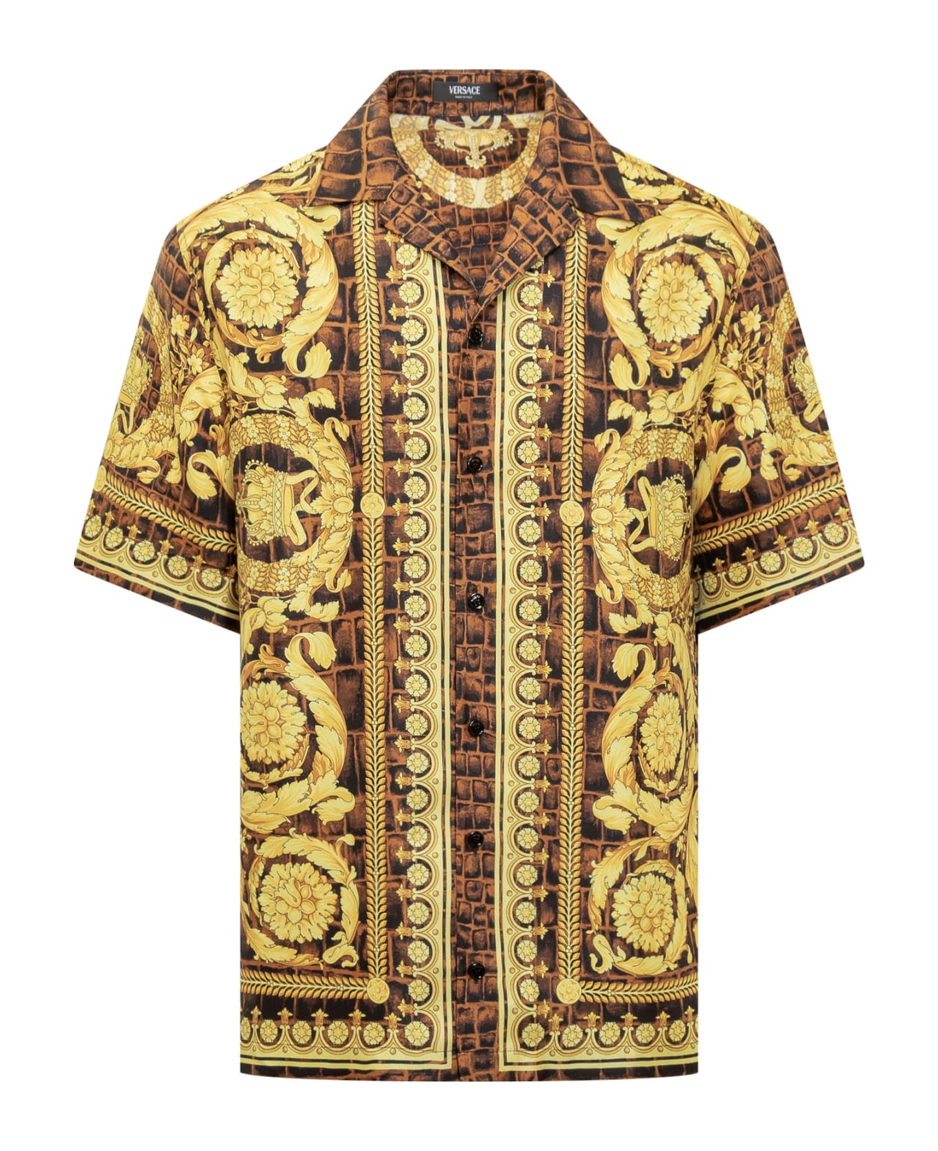 Versace 'barocco' Shirt - CARAMEL-BLACK-GOLD シャツ