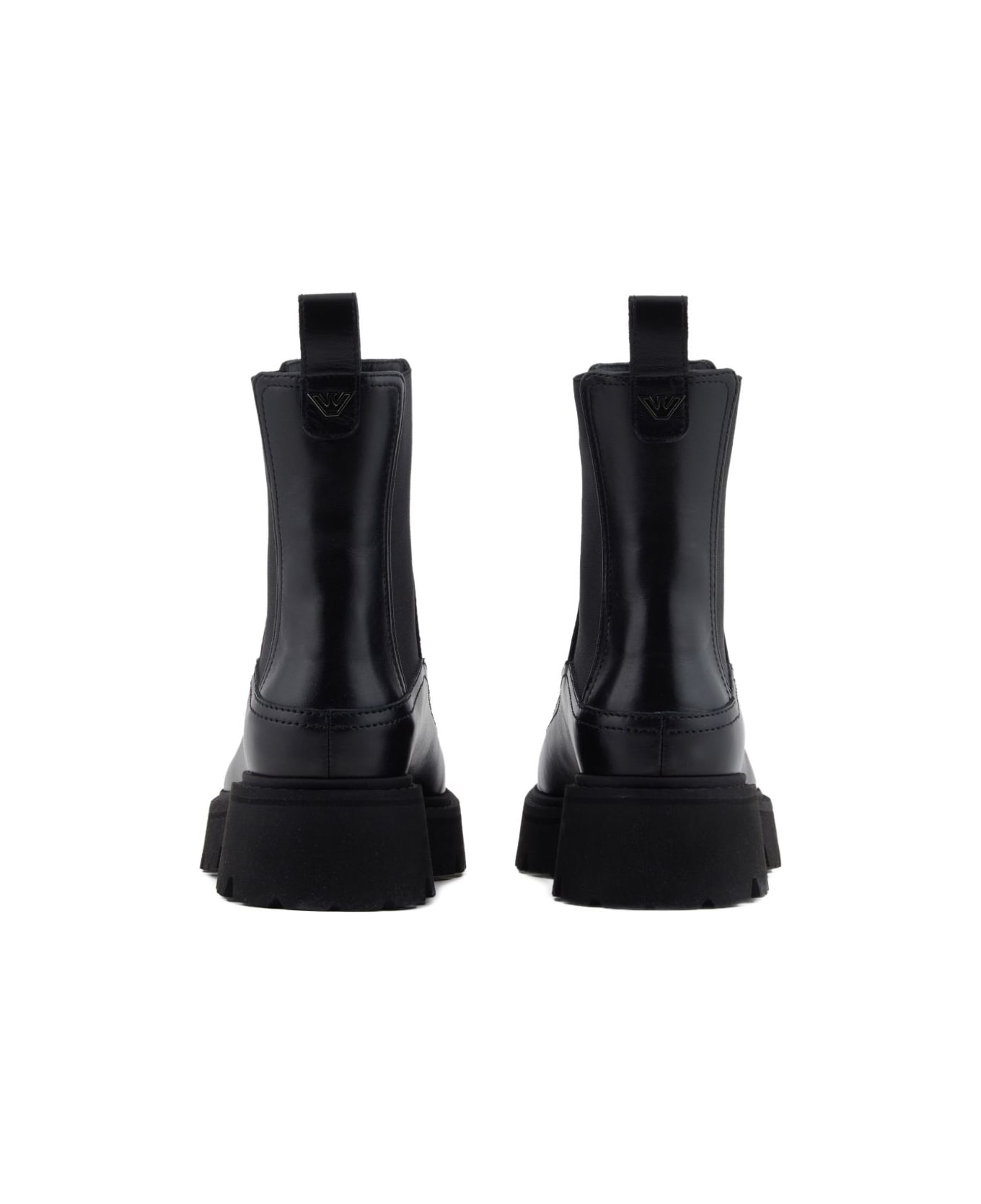 Emporio Armani Leather Chelsea Boots - Black