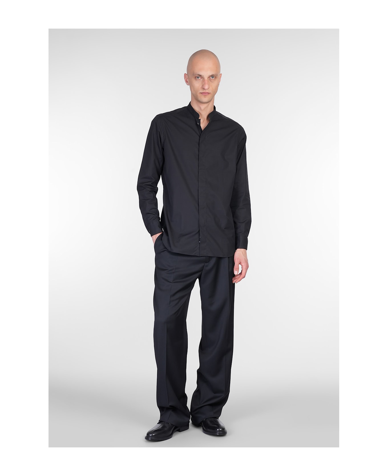 Lardini Shirt In Black Cotton - black