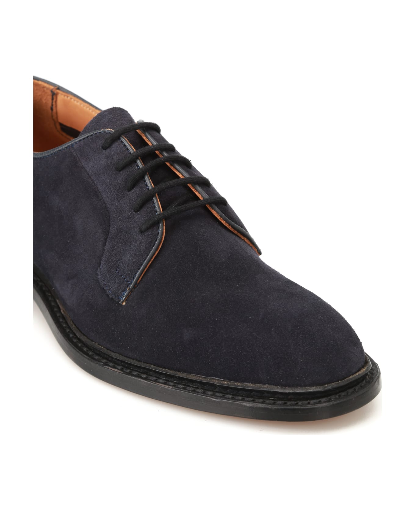 Tricker
s Robert Plain Derby Castorino Suede - Navy