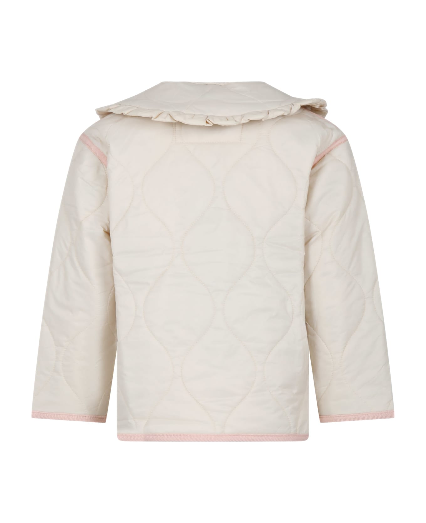 Molo Ivory Down Jacket For Girl - Ivory