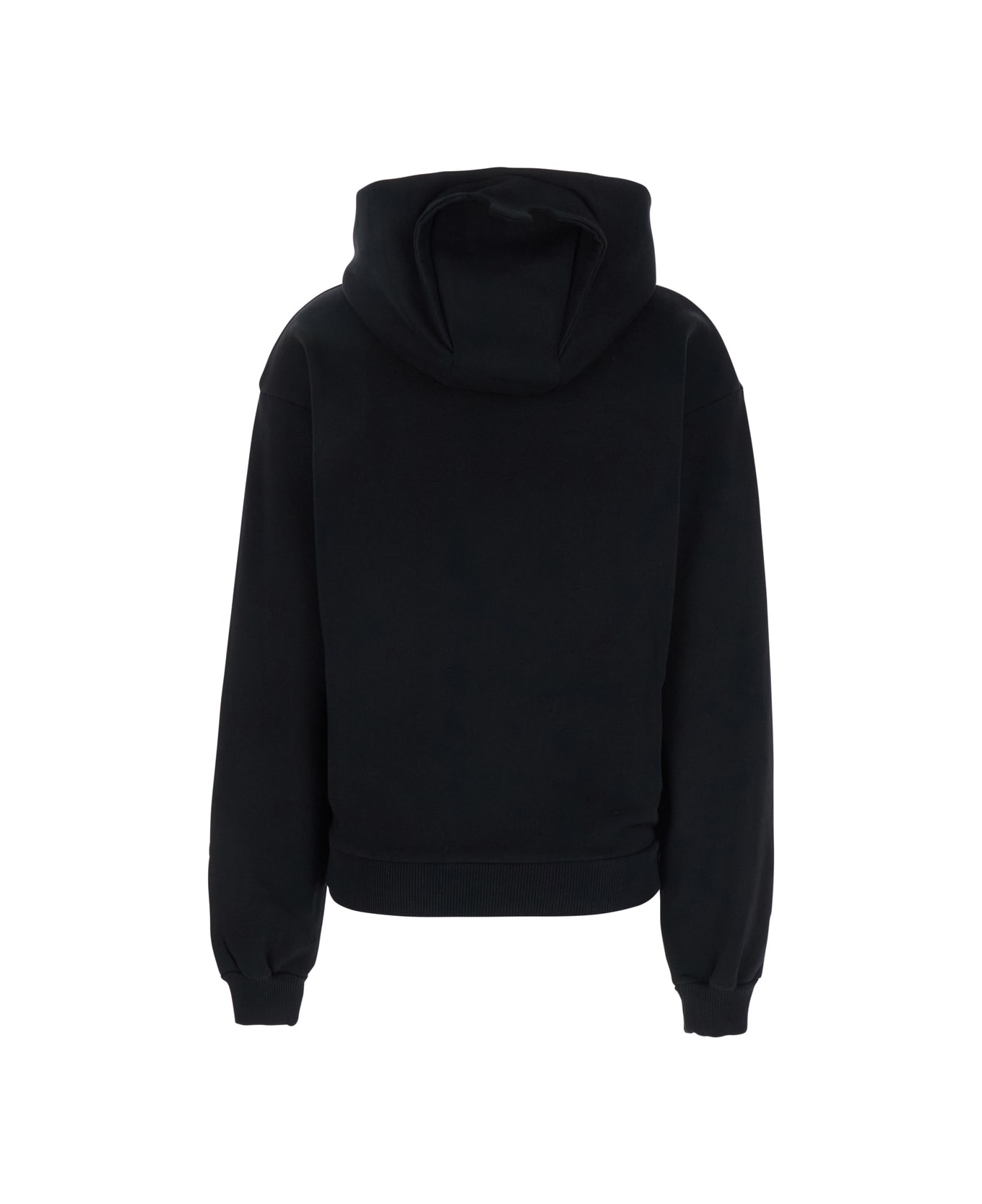Coperni Black Sweatshirt With Logo Lettering And Front Kangaroo Pocket In Cotton Woman - Black