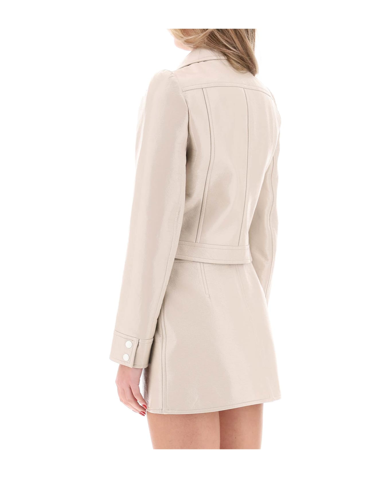 Courrèges Re-edition Jacket In Coated Cotton - MASTIC GREY