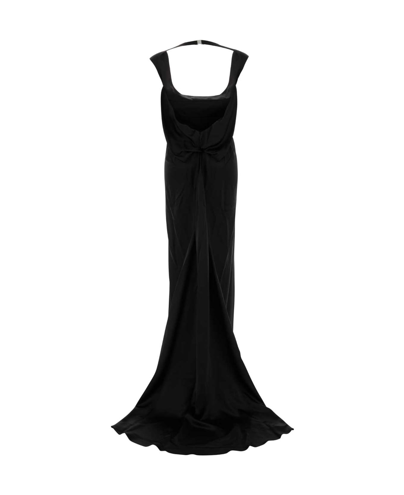 Dsquared2 Black Satin Long Dress - BLACK