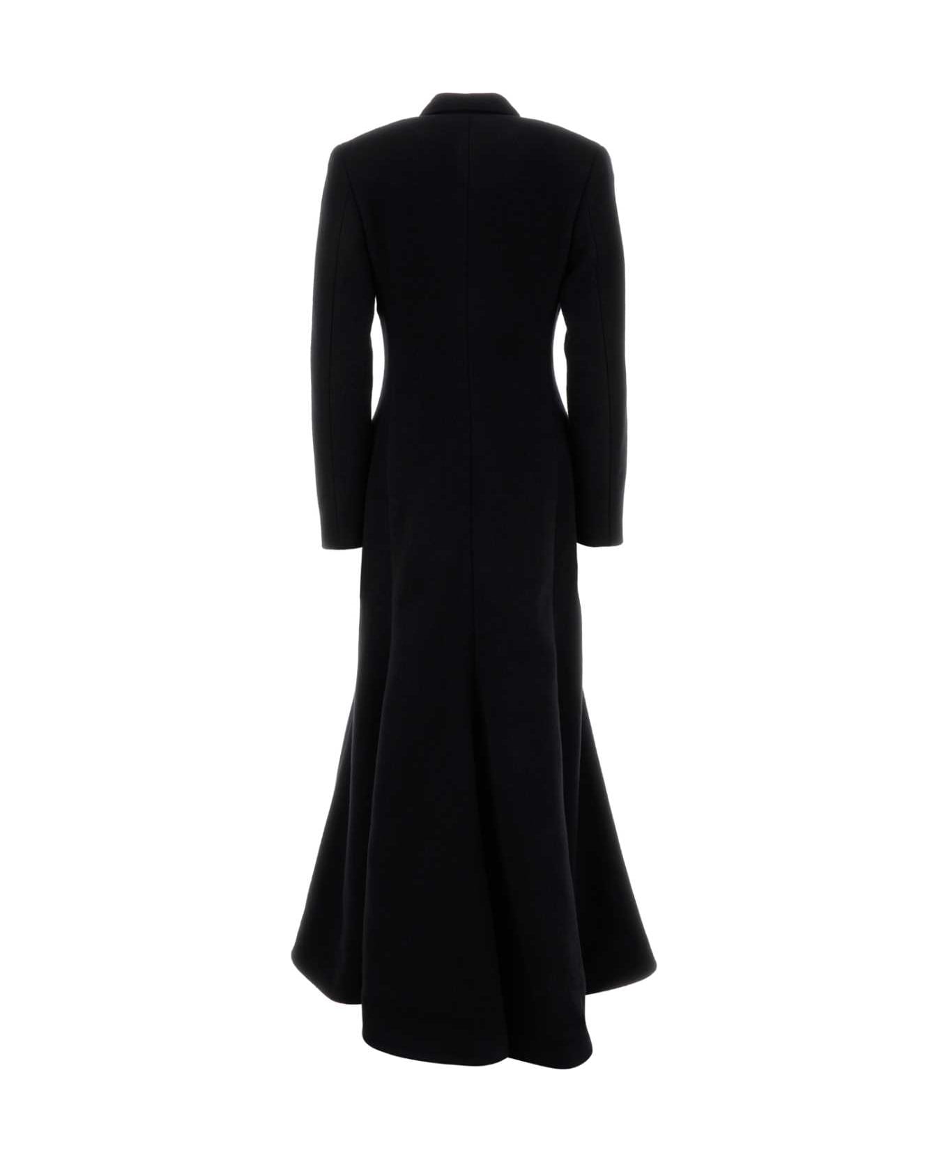 Balenciaga Black Wool Blend Coat - Black
