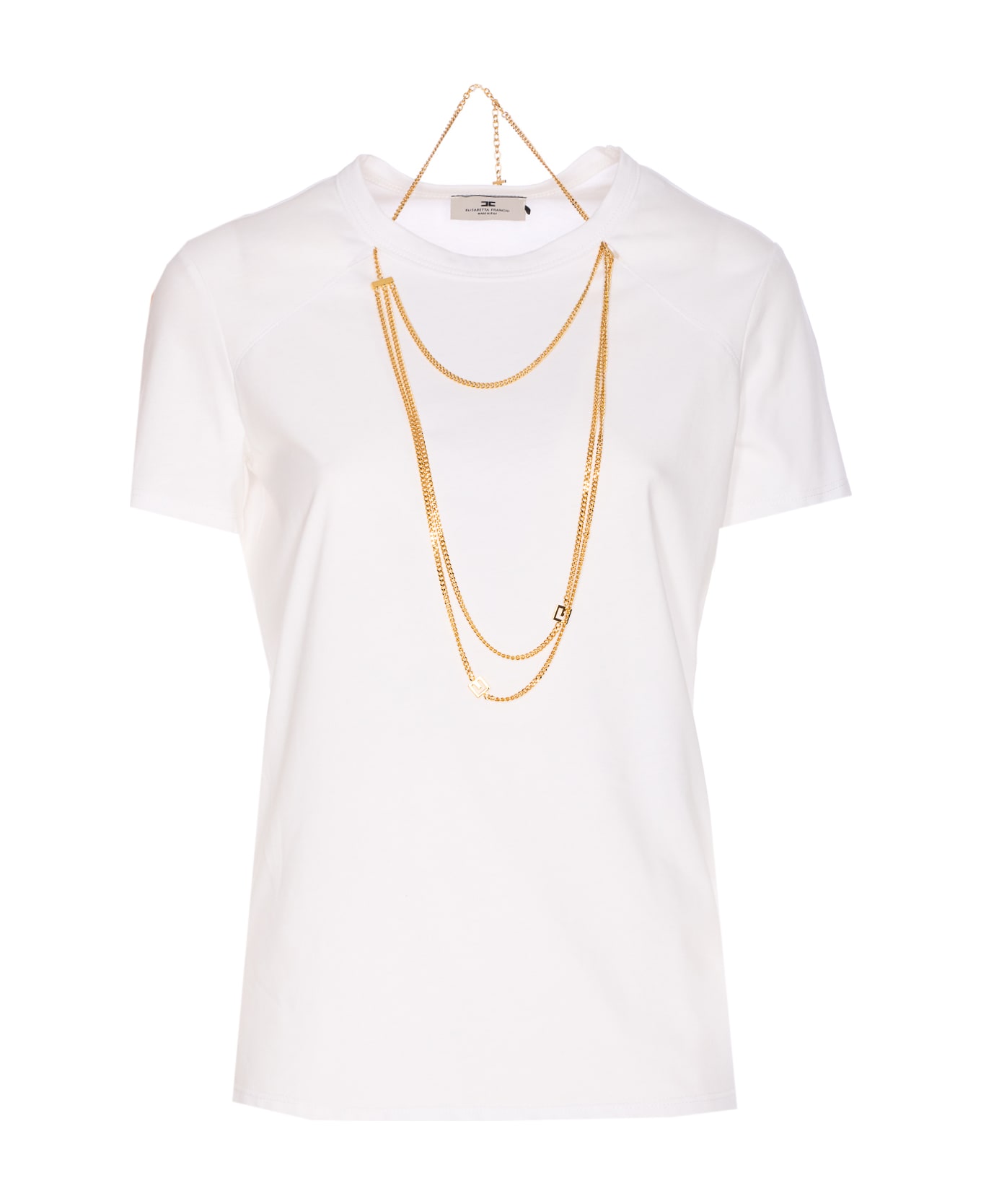 Elisabetta Franchi Jersey T-shirt With Jewel Detail Elisabetta Franchi Jersey T-shirt With Jewel Detail